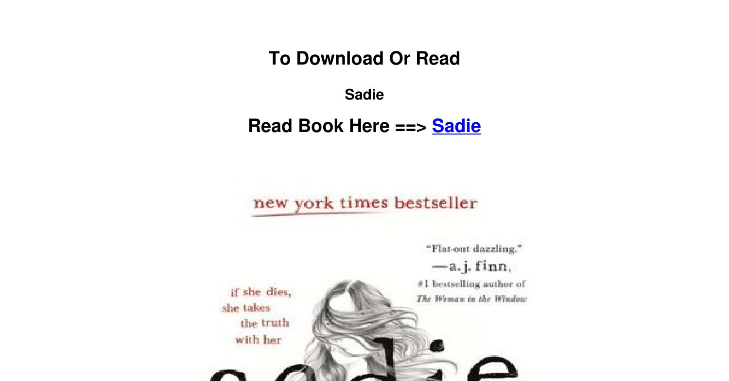 DOWNLOAD PDF Sadie BY Courtney Summers.pdf DocDroid