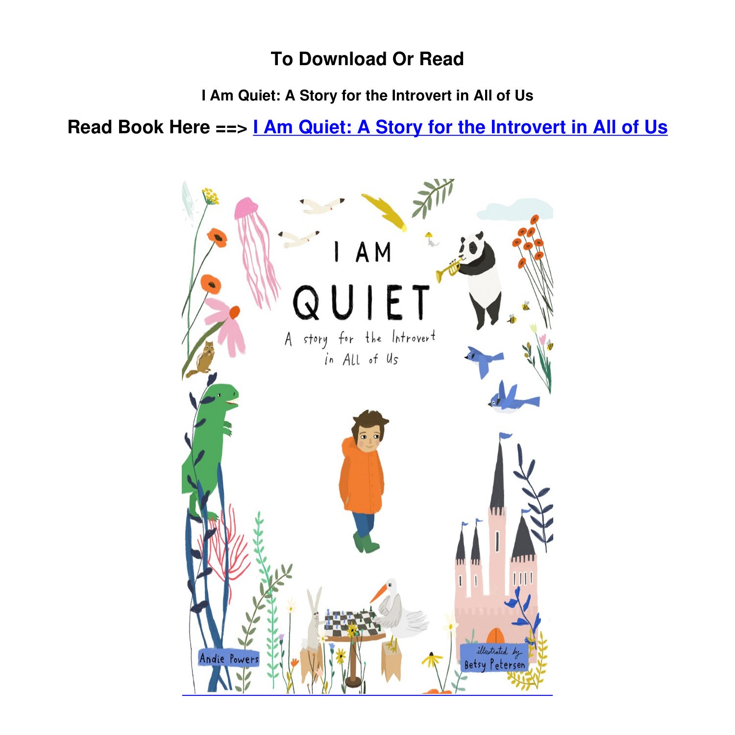 PDF DOWNLOAD I Am Quiet A Story for the Introvert in All of Us By Andie ...