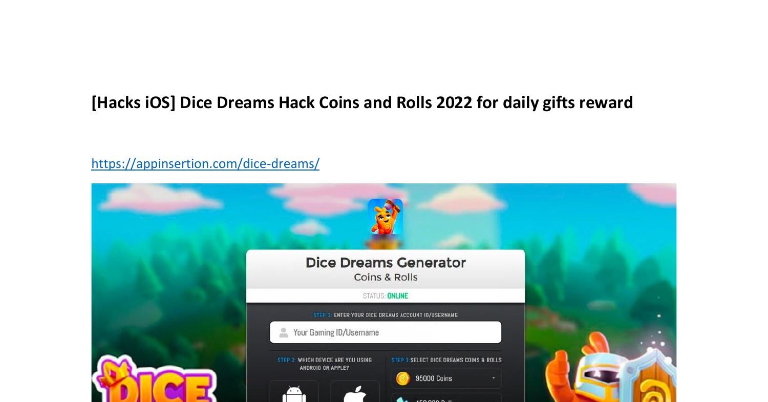 [Hacks iOS] Dice Dreams Hack Coins and Rolls 2022 for daily gifts