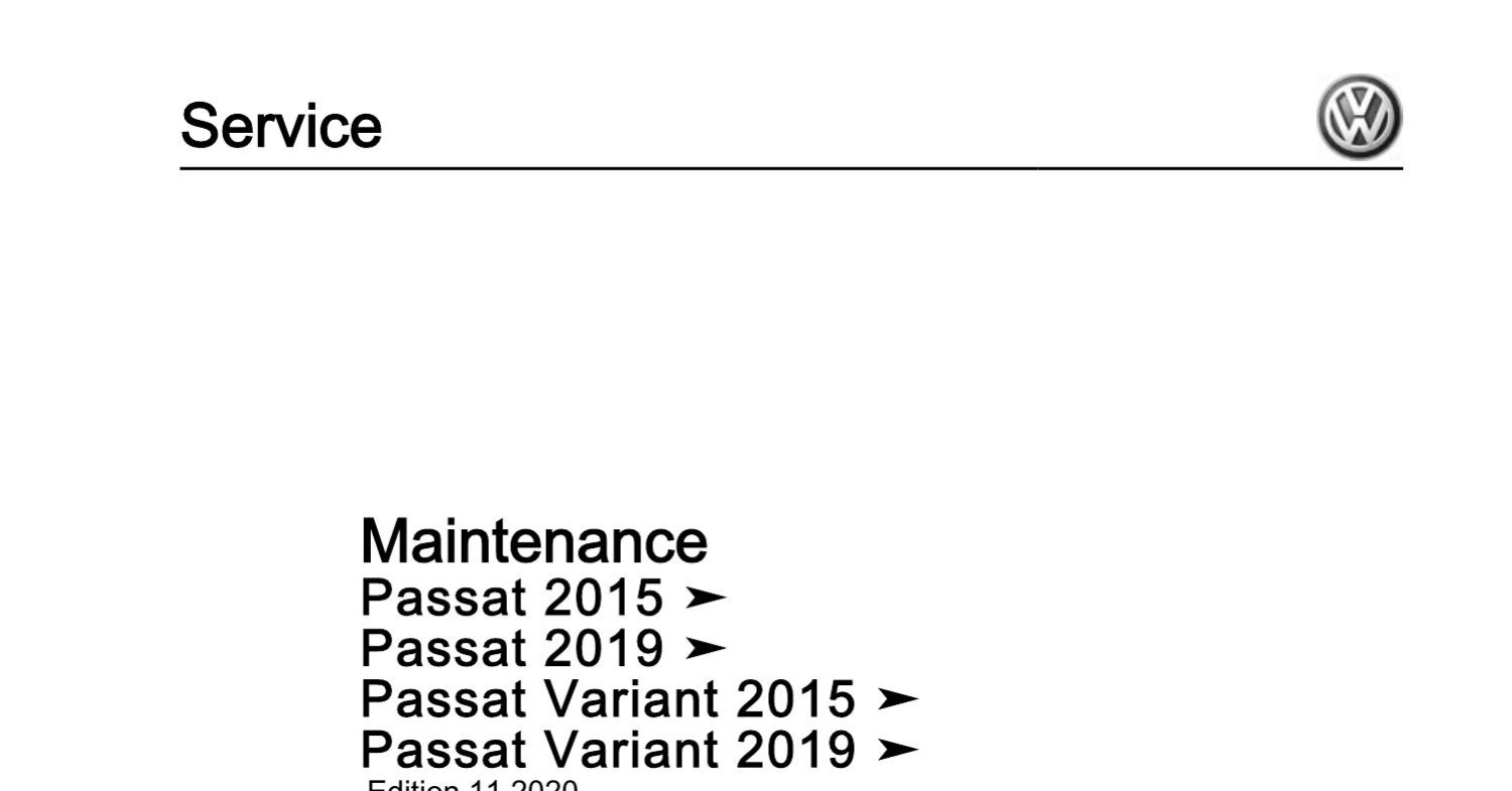 2012 VW PASSAT MAINTENANCE SCHEDULE PDF visual data 8