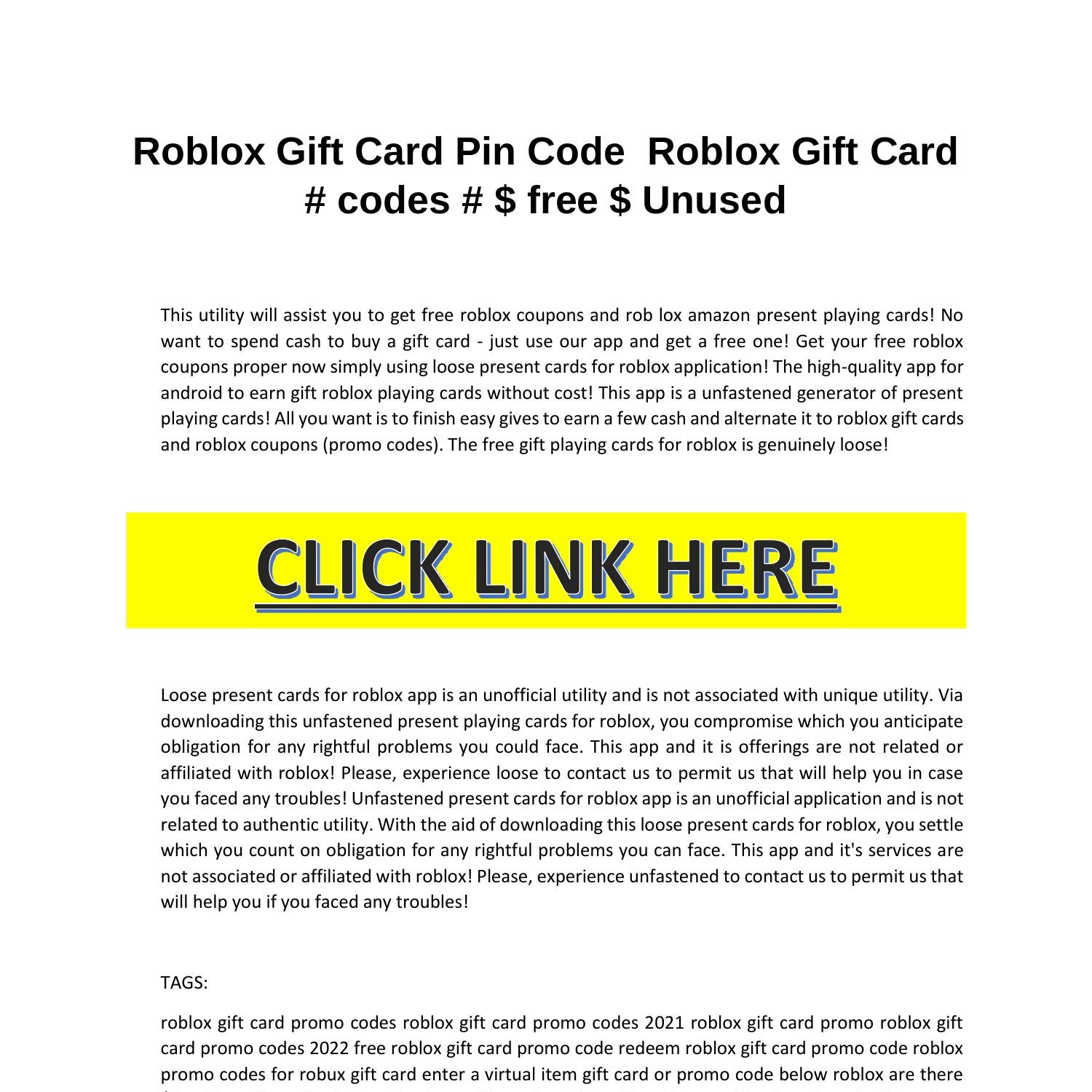 Roblox Gift Card Pin Code Roblox Gift Card.pdf
