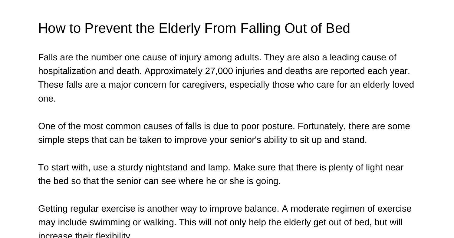 How To Prevent The Elderly From Falling Out Of Bedevmagpdfpdf Docdroid