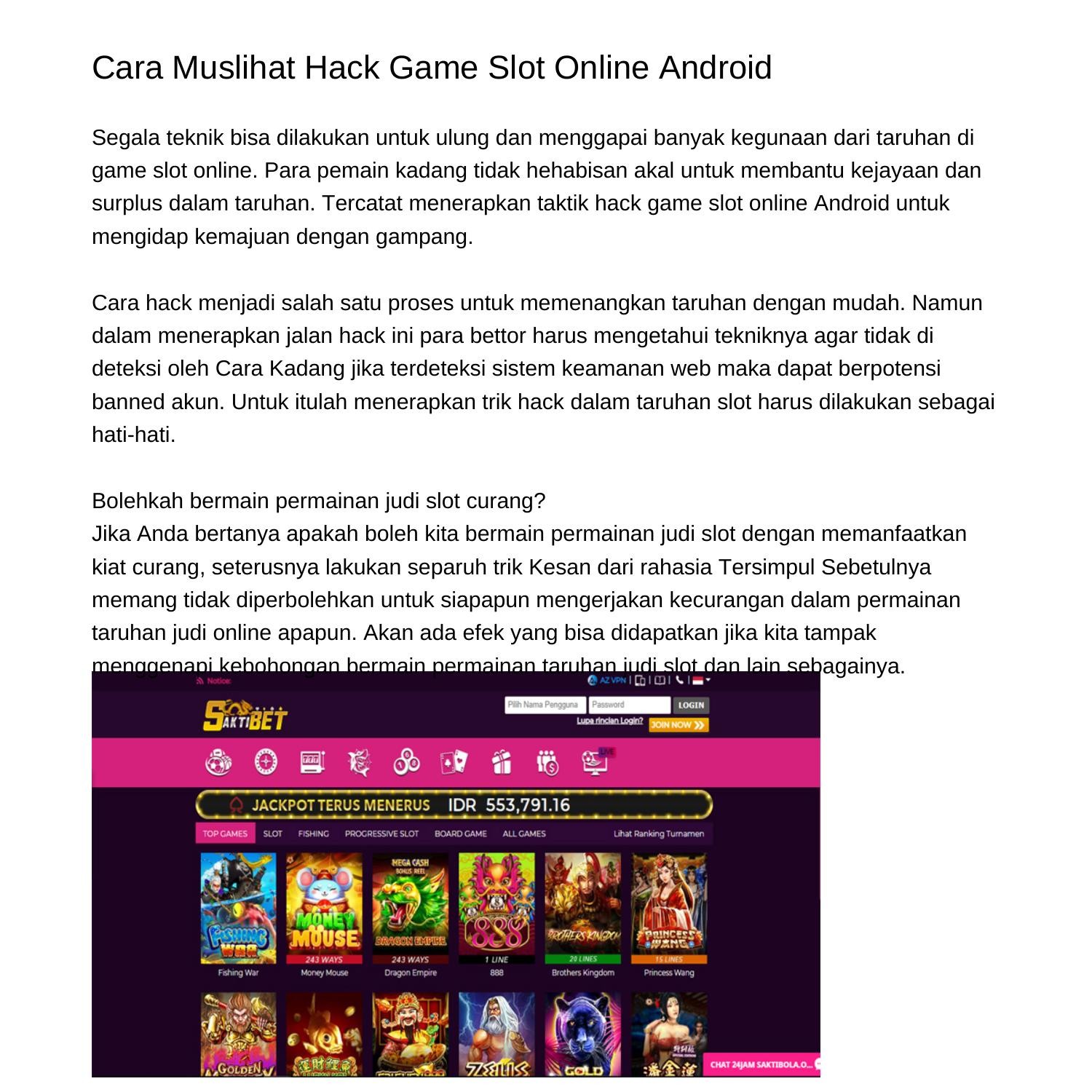 Taktik Taktik Hack Game Slot Online Androidpmoqe.pdf.pdf | DocDroid