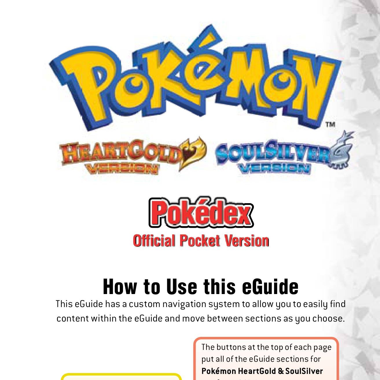 Pokemon Heartgold & Soulsilver Kanto Guide & National Pokedex