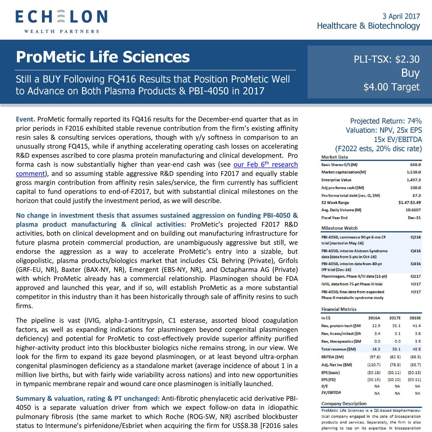 ProMetic Life Sciences Inc. analyst reports.pdf | DocDroid