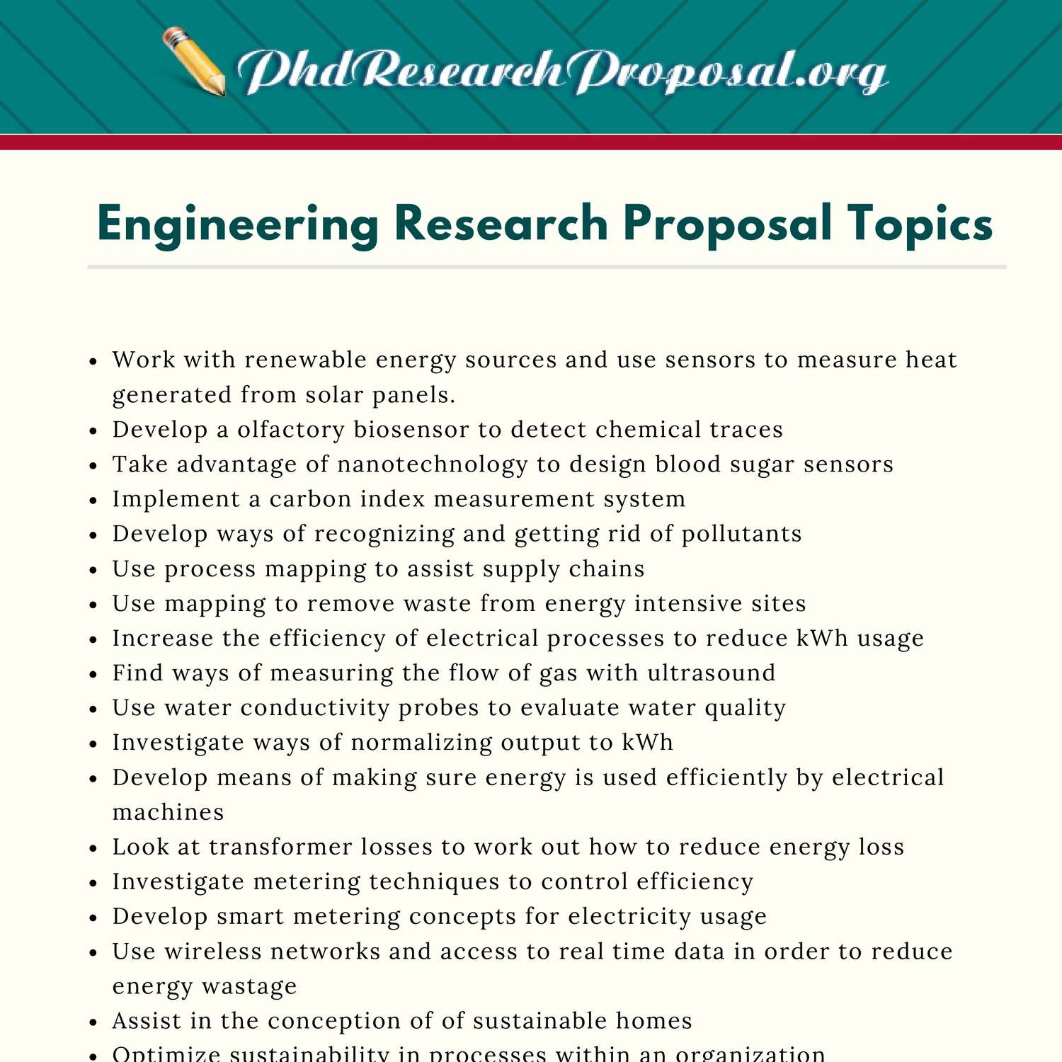 mechanical engineering research proposal