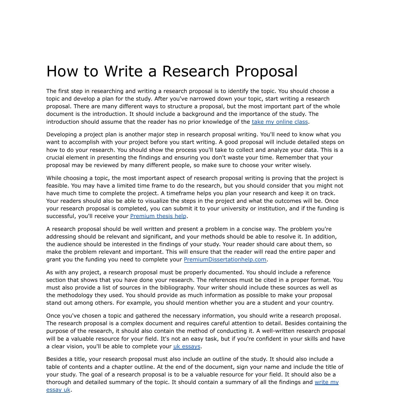how to write a research proposal pdf