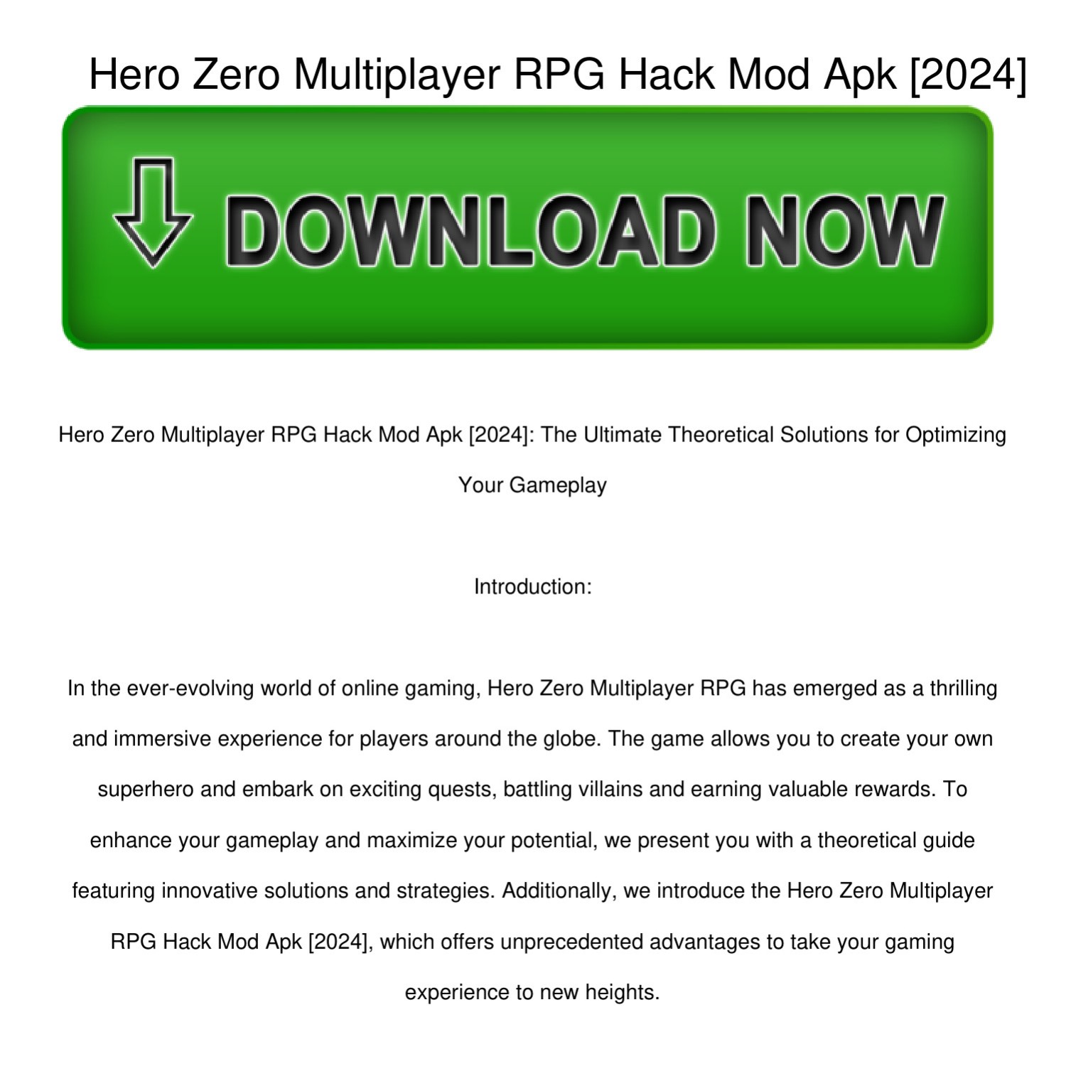 Hero Zero Multiplayer RPG Hack Mod Apk 2024 pdf DocDroid