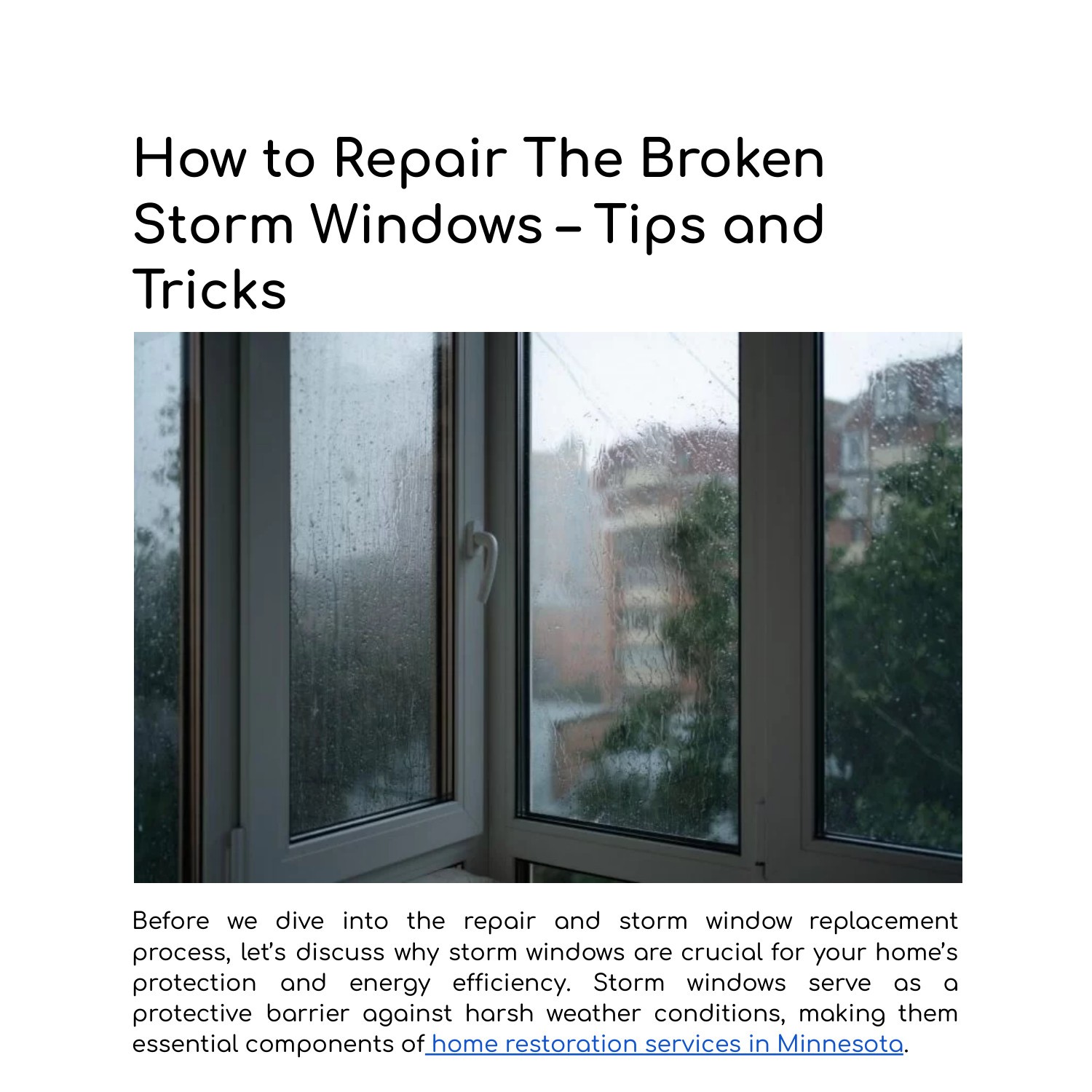 How to Repair The Broken Storm Windows Tips and Tricks.pdf DocDroid