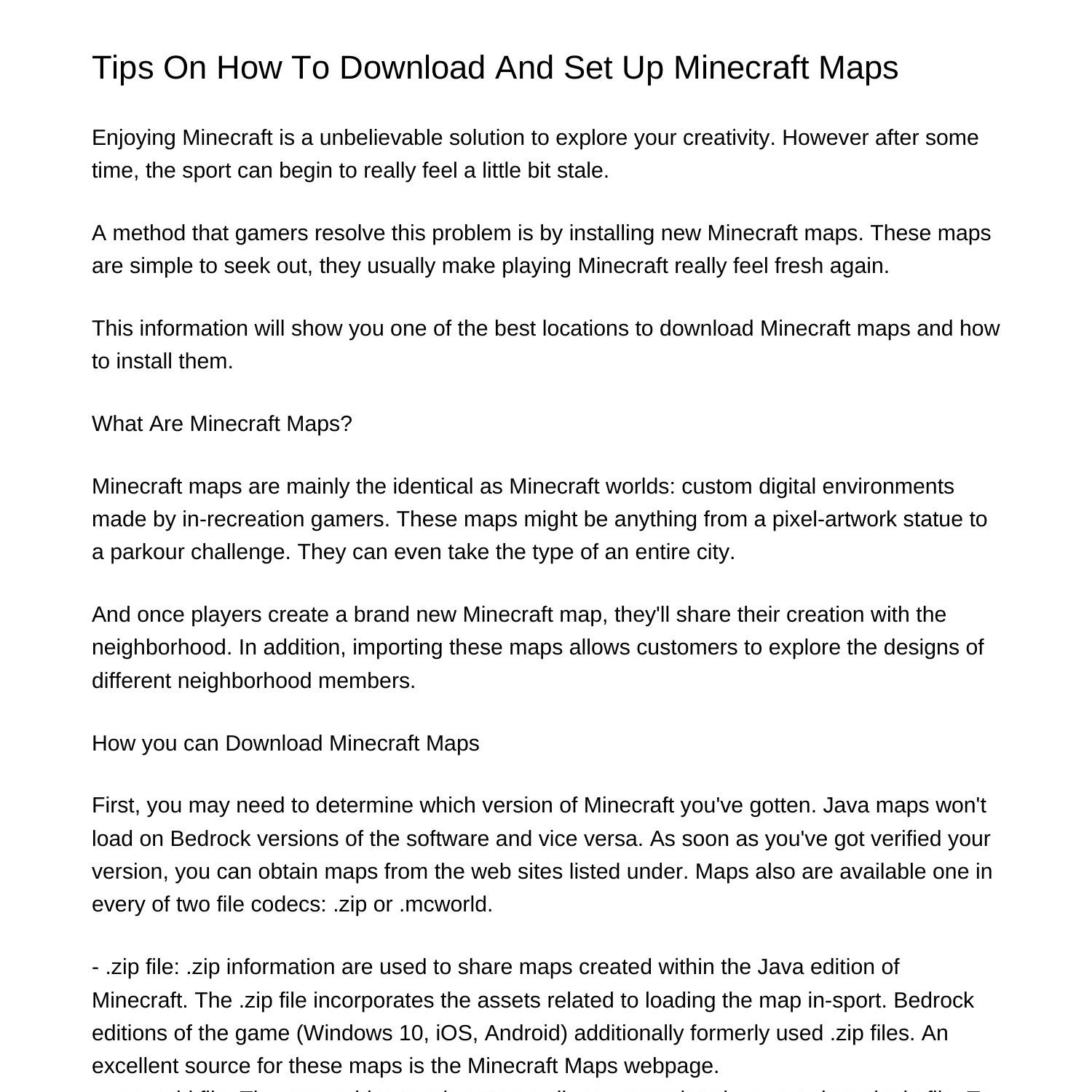 How To Download And Install Minecraft Mapscmupa.pdf.pdf | DocDroid