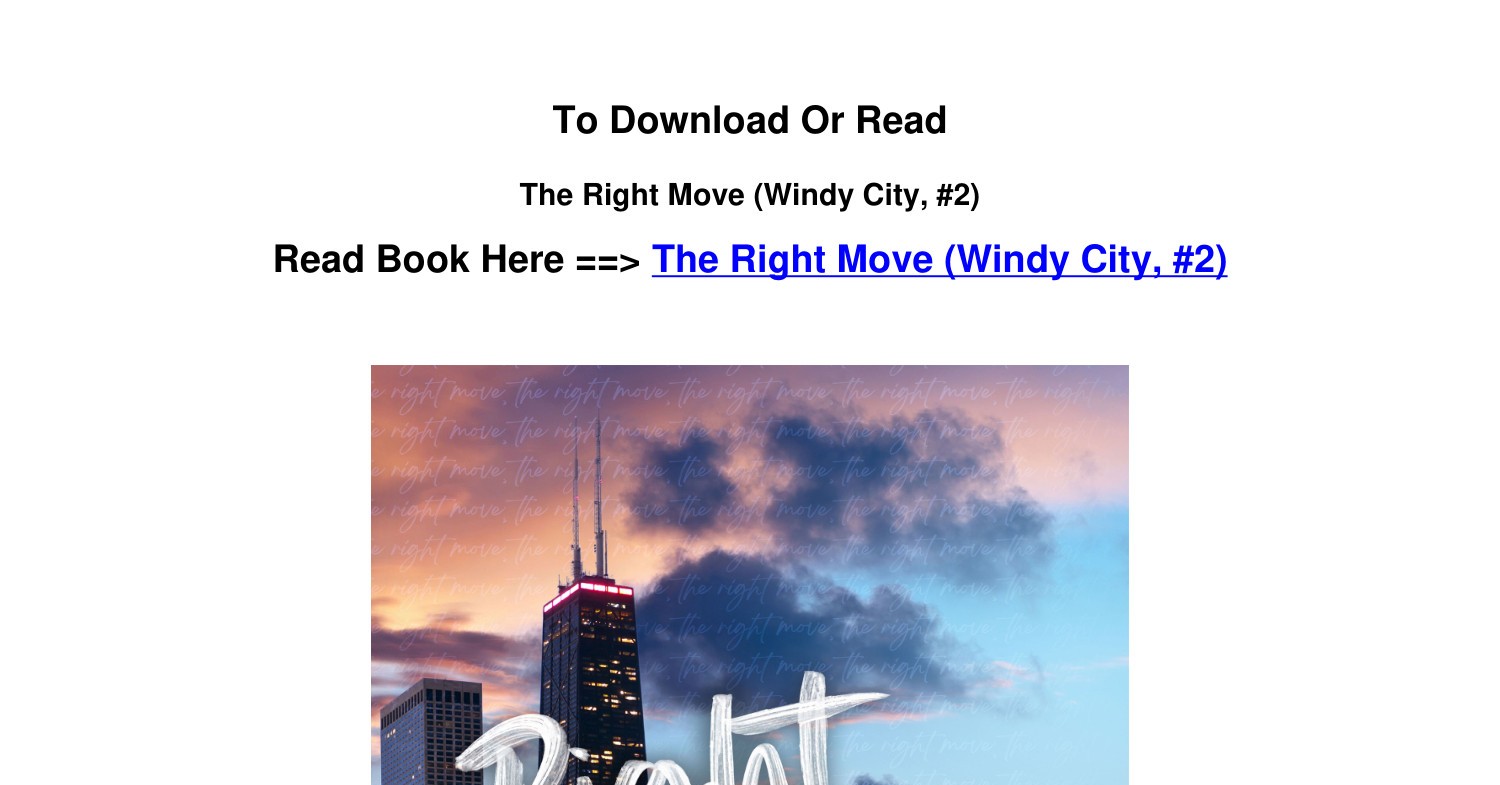 The Right Move (Windy City Series Book 2) (English Edition