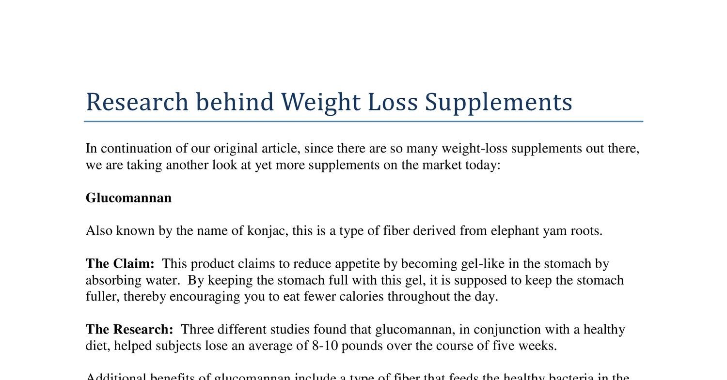 Research behind Weight Loss Supplements.pdf DocDroid
