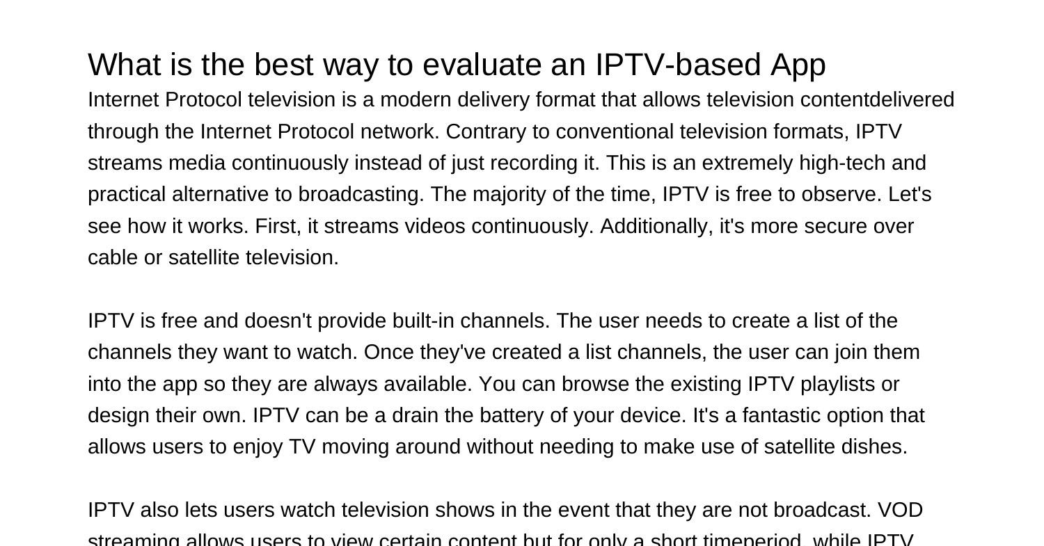 What are the criteria to evaluate an IPTV program ummgd.pdf.pdf | DocDroid