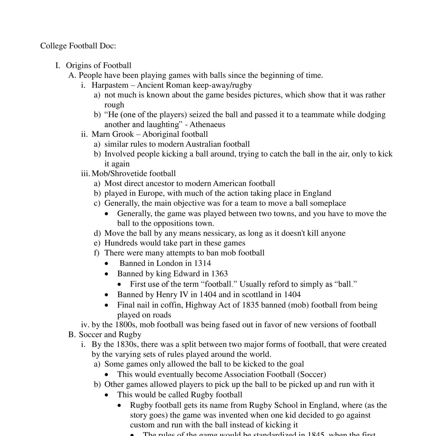 College football documentary outline.doc | DocDroid
