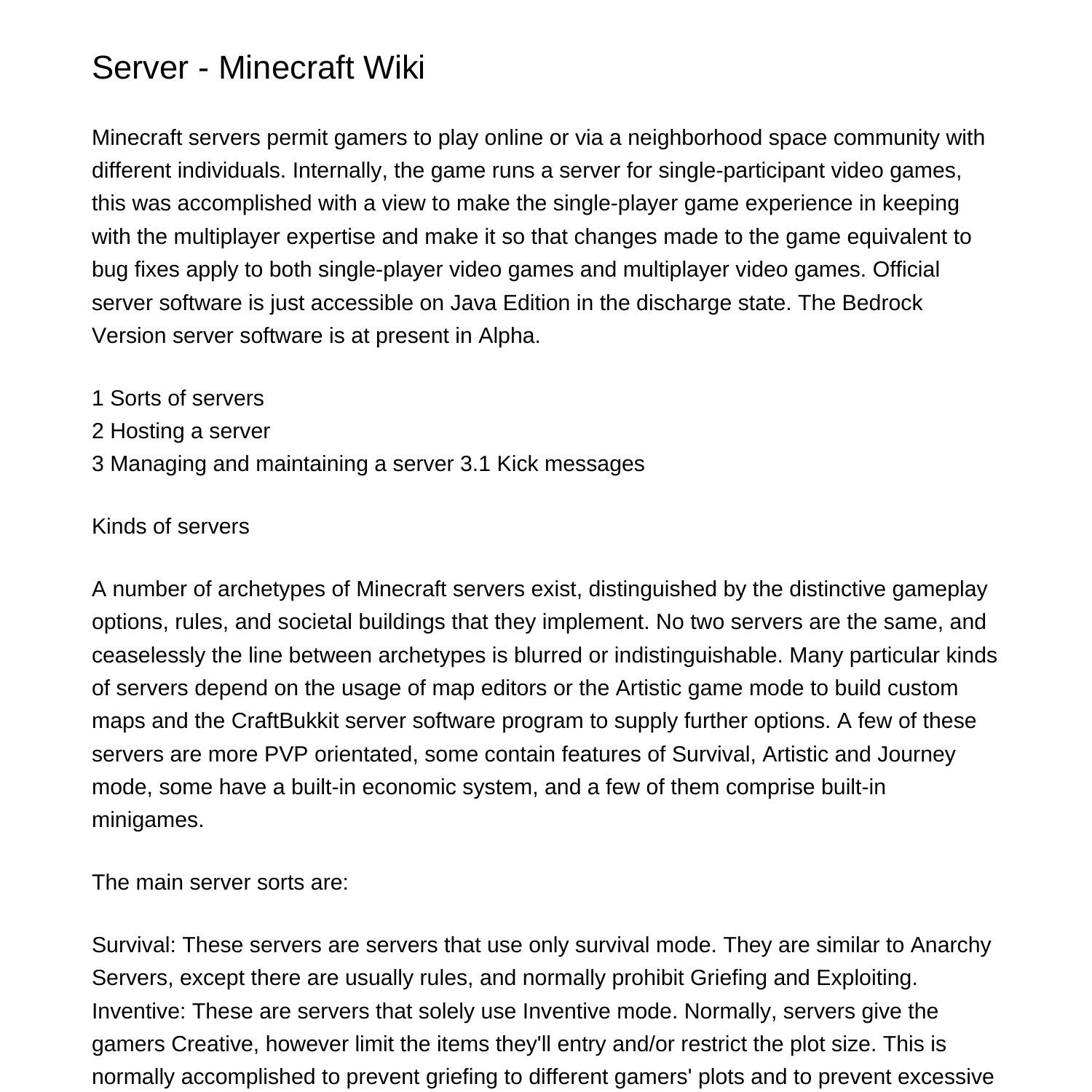 Server minecraft wikiwnfyh pdf pdf docdroid