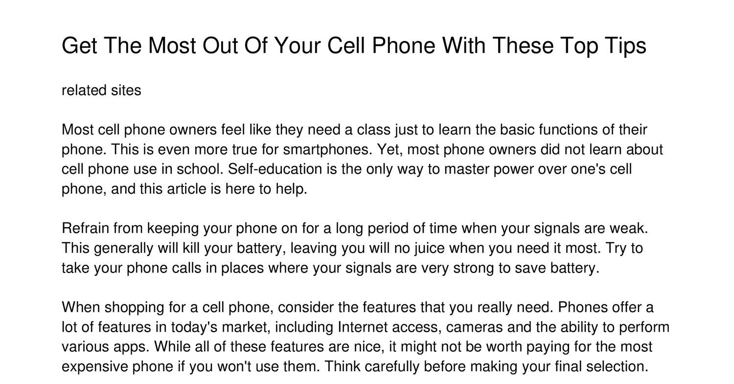 The Biggest Compilation Of Tips And Tricks About Cell Phones You Can ...
