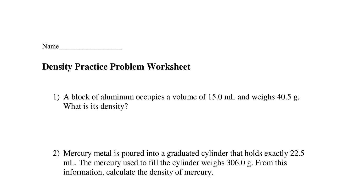 Density Practice Problems.pdf  DocDroid Within Density Practice Problem Worksheet Answers