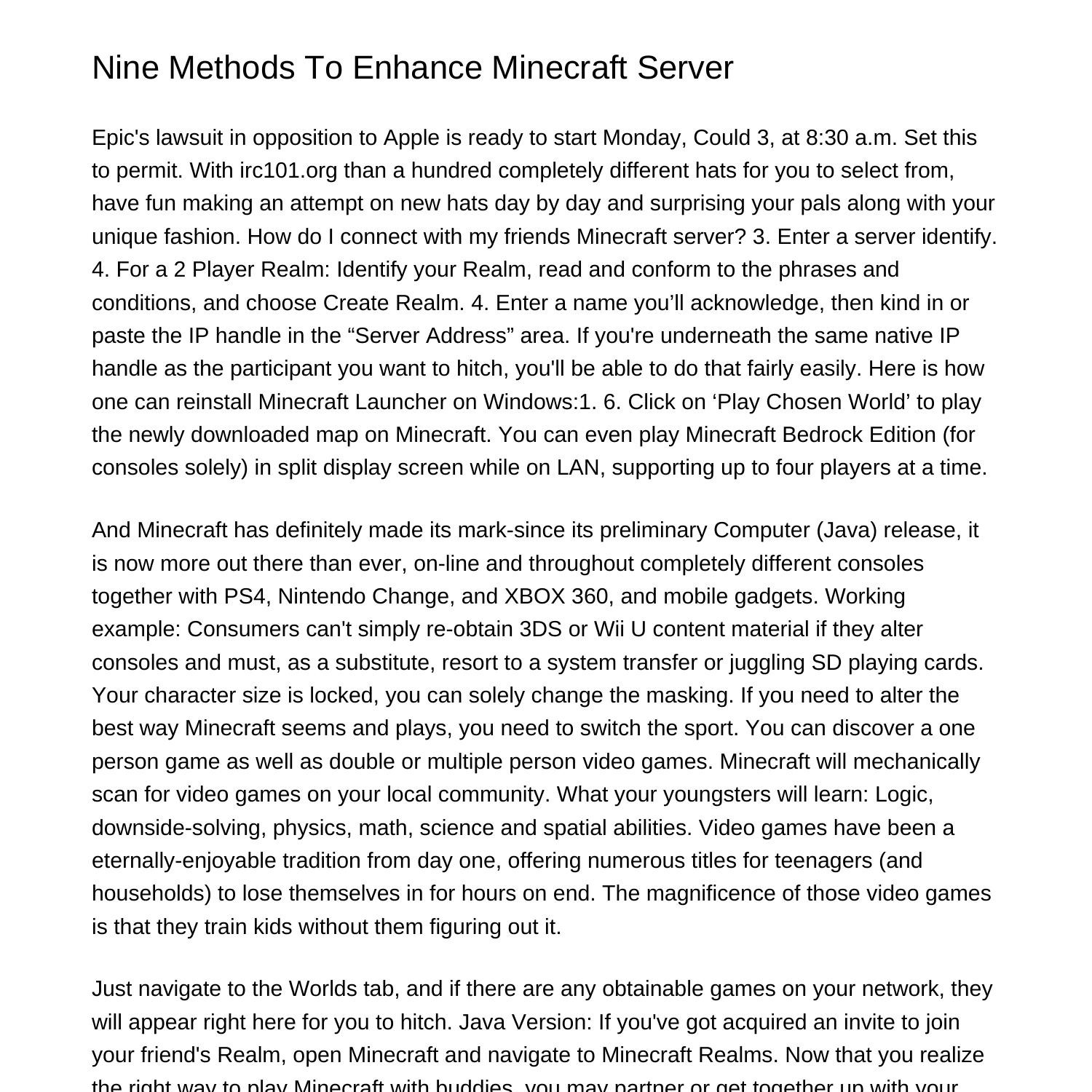3 Ways To Improve Minecraft Servericaak Pdf Pdf Docdroid