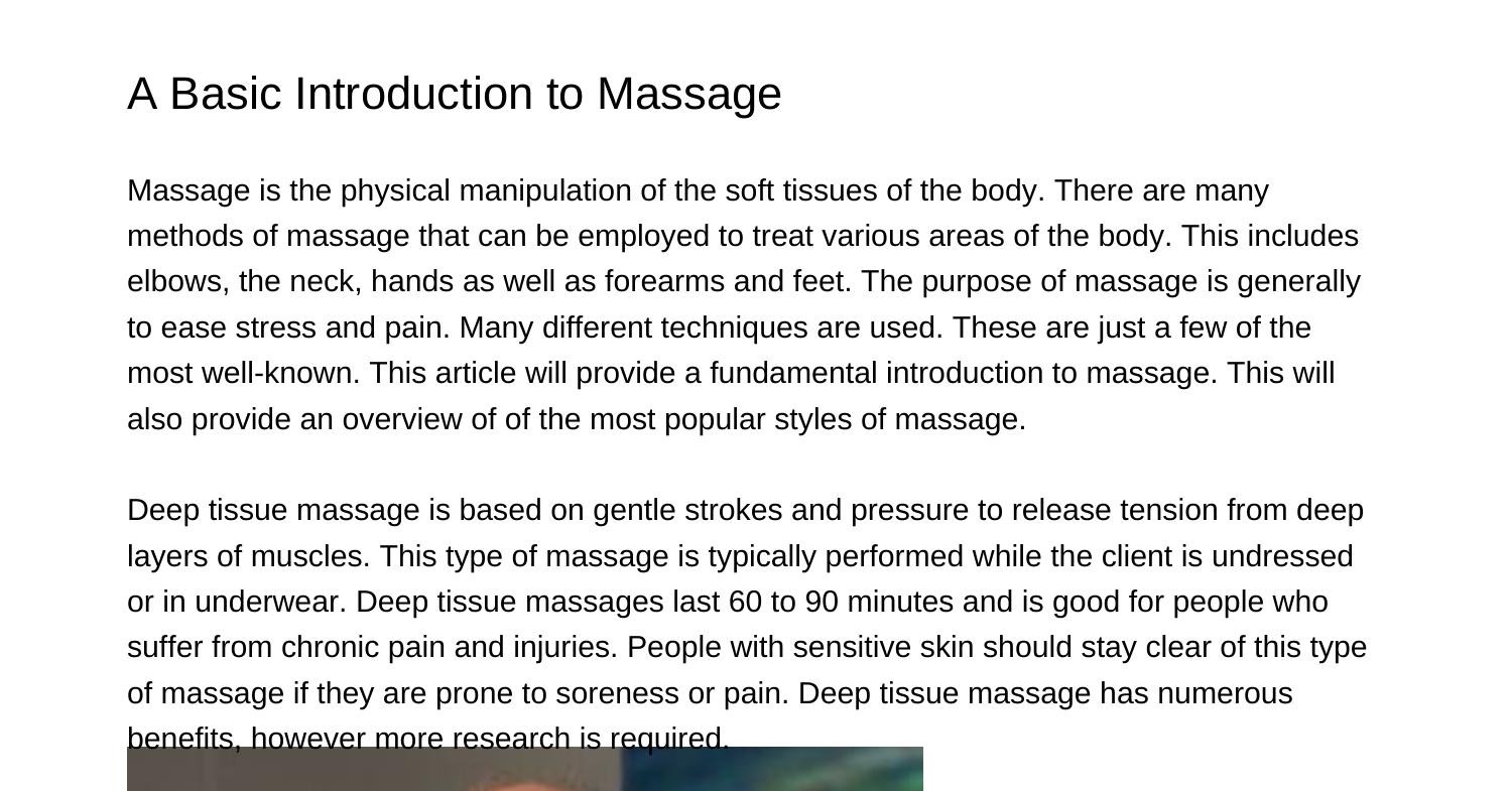 A Basic Introduction To Massagebbubcpdfpdf Docdroid