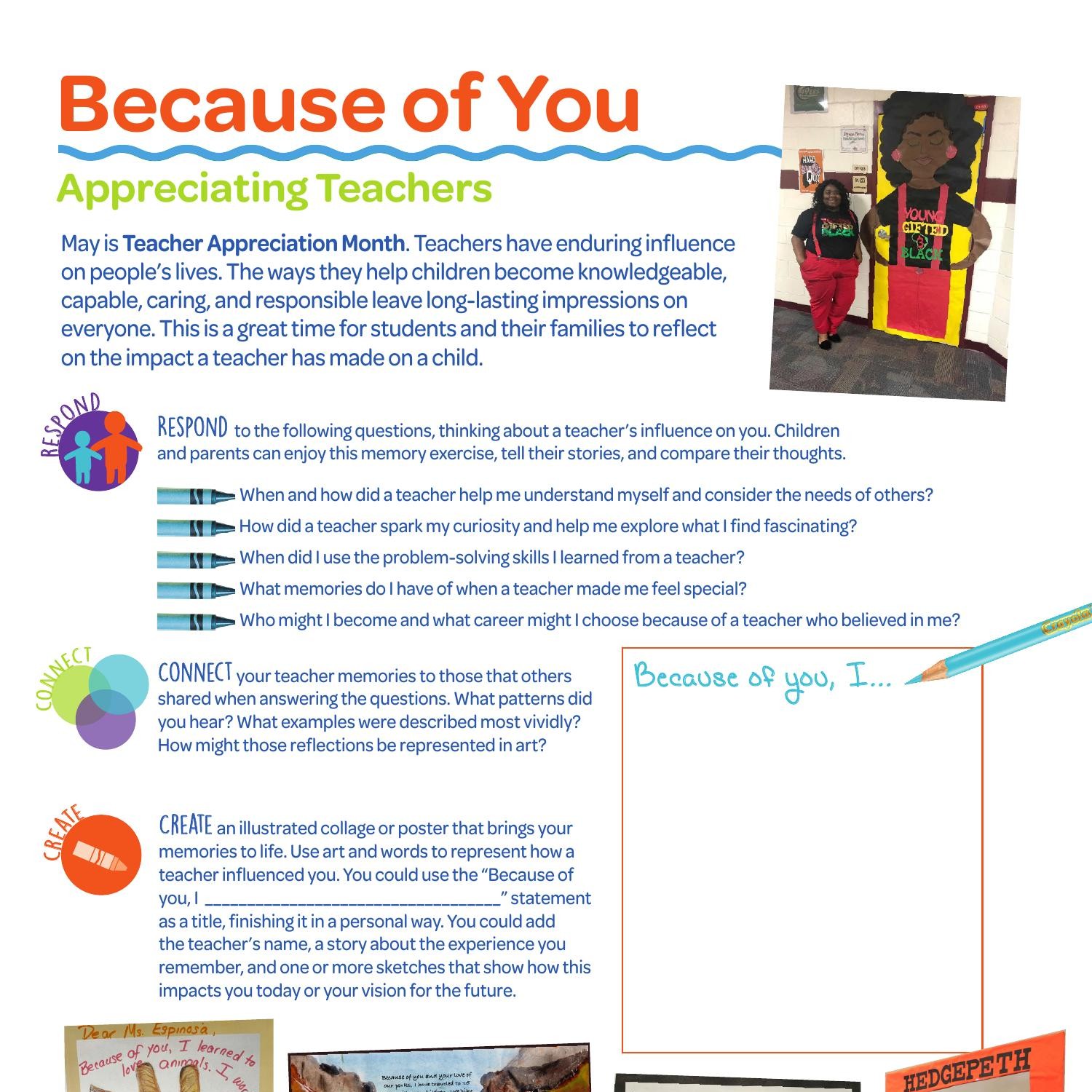 Student Thinking Sheet_Teacher Appreciation-Because of You_Crayola ...