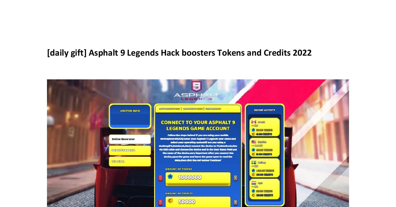 Asphalt 9 Legends Redeem Codes: How to Get and Use Them for In-Game Rewards, by Iqra tahir