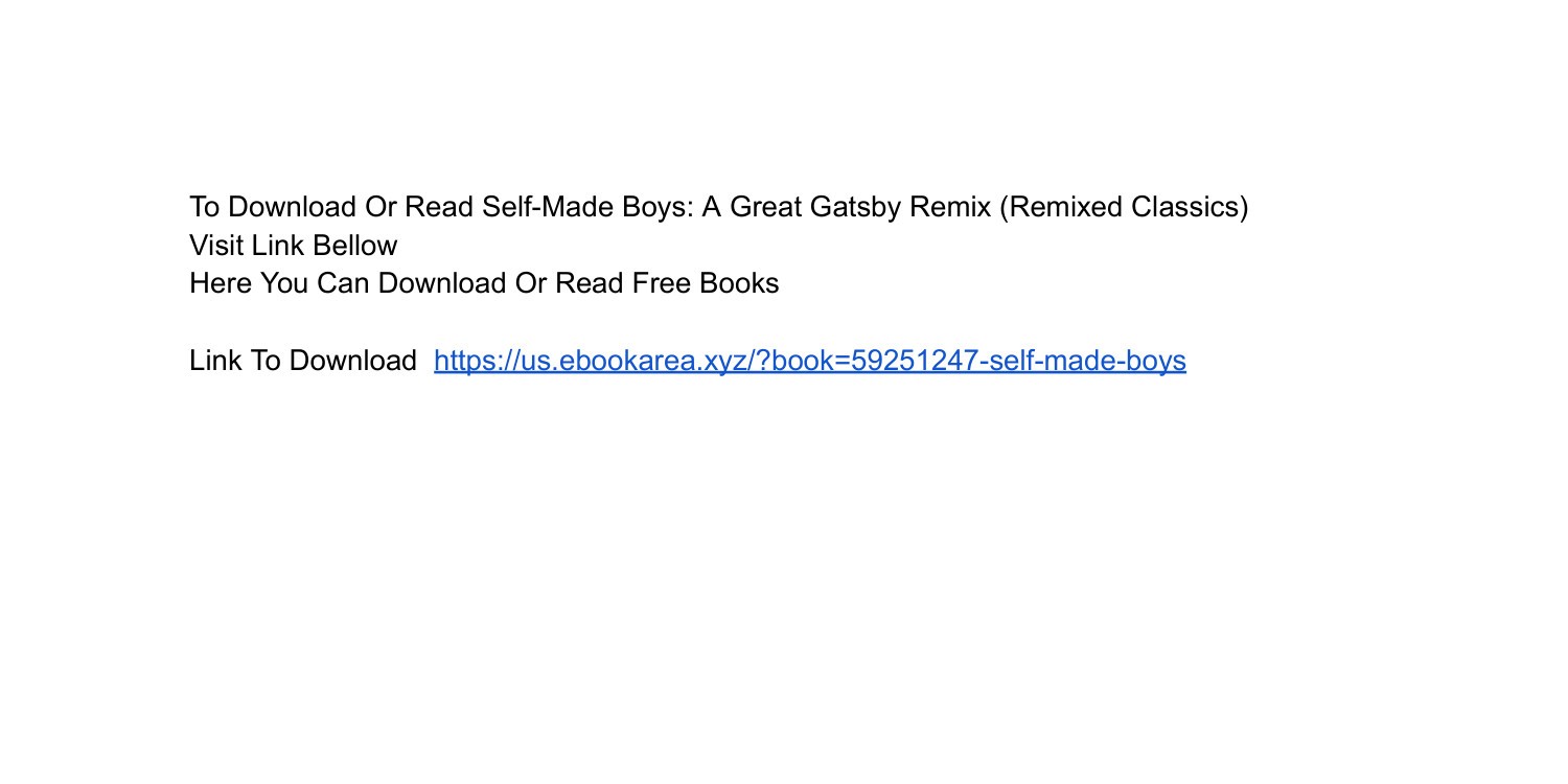 Self-Made Boys: A Great Gatsby Remix