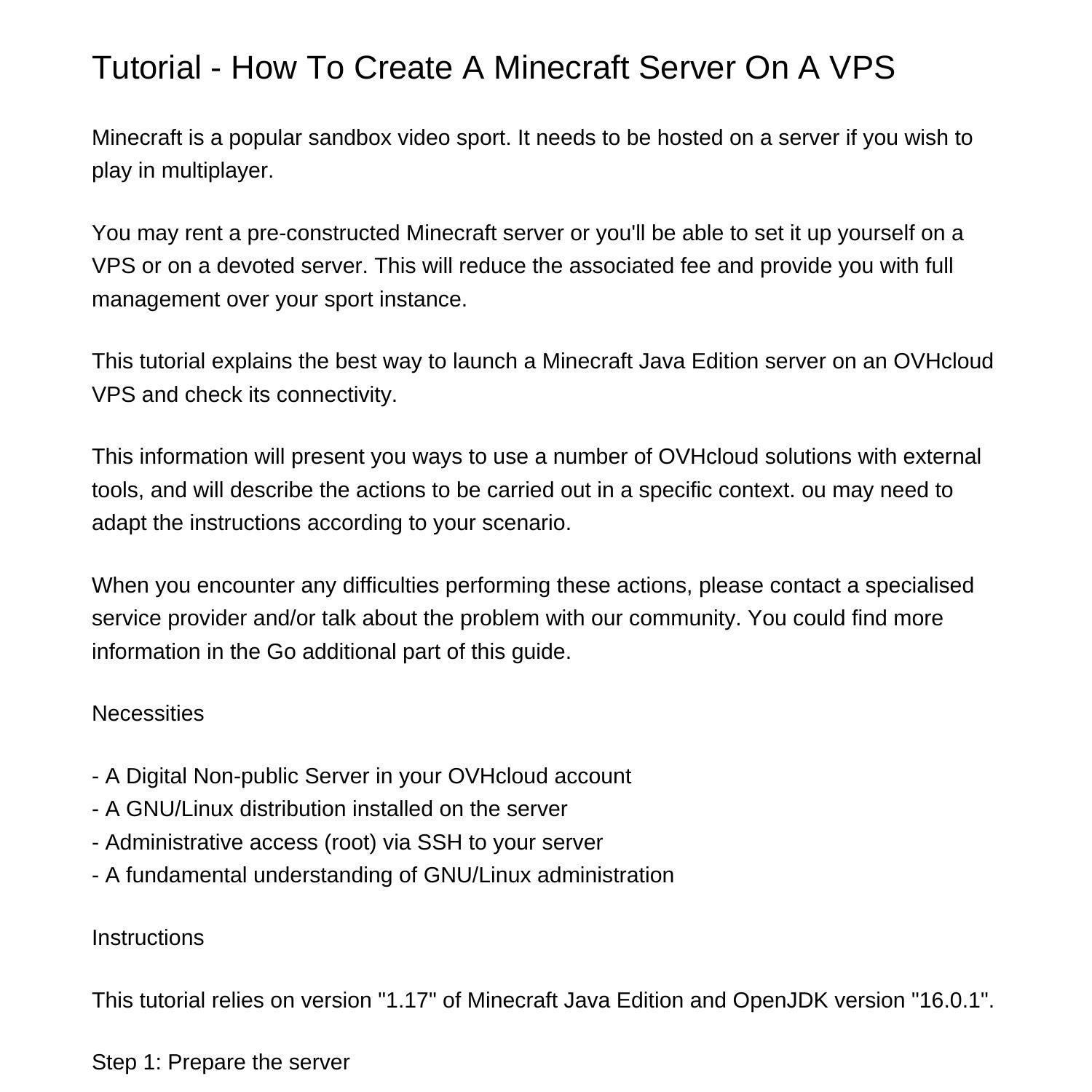 Tutorial How To Create A Minecraft Server On A VPScbxho.pdf.pdf | DocDroid