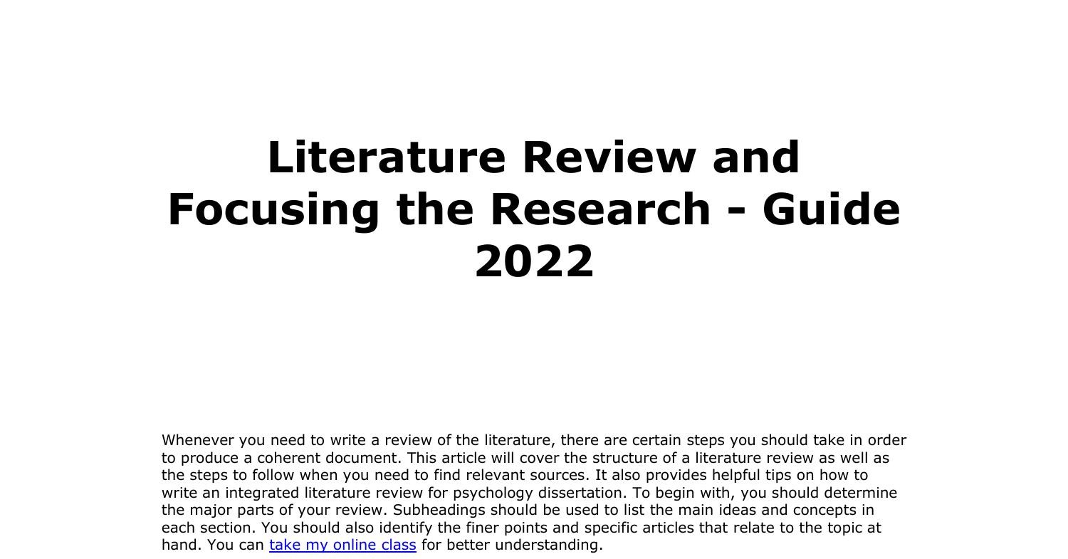 literature review pdf 2022