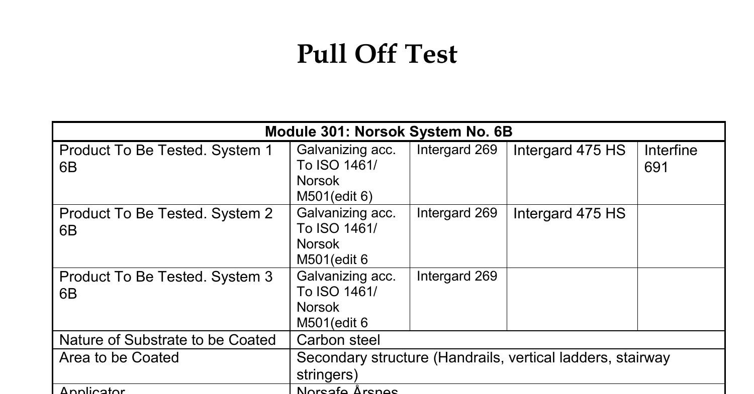 Pull off test Mariner Odin Gel.pdf DocDroid