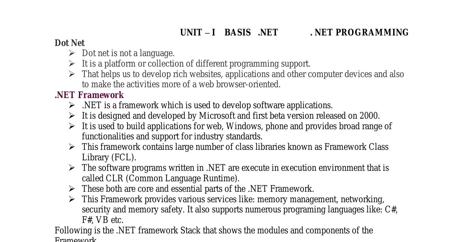 Dot NET programming.pdf | DocDroid