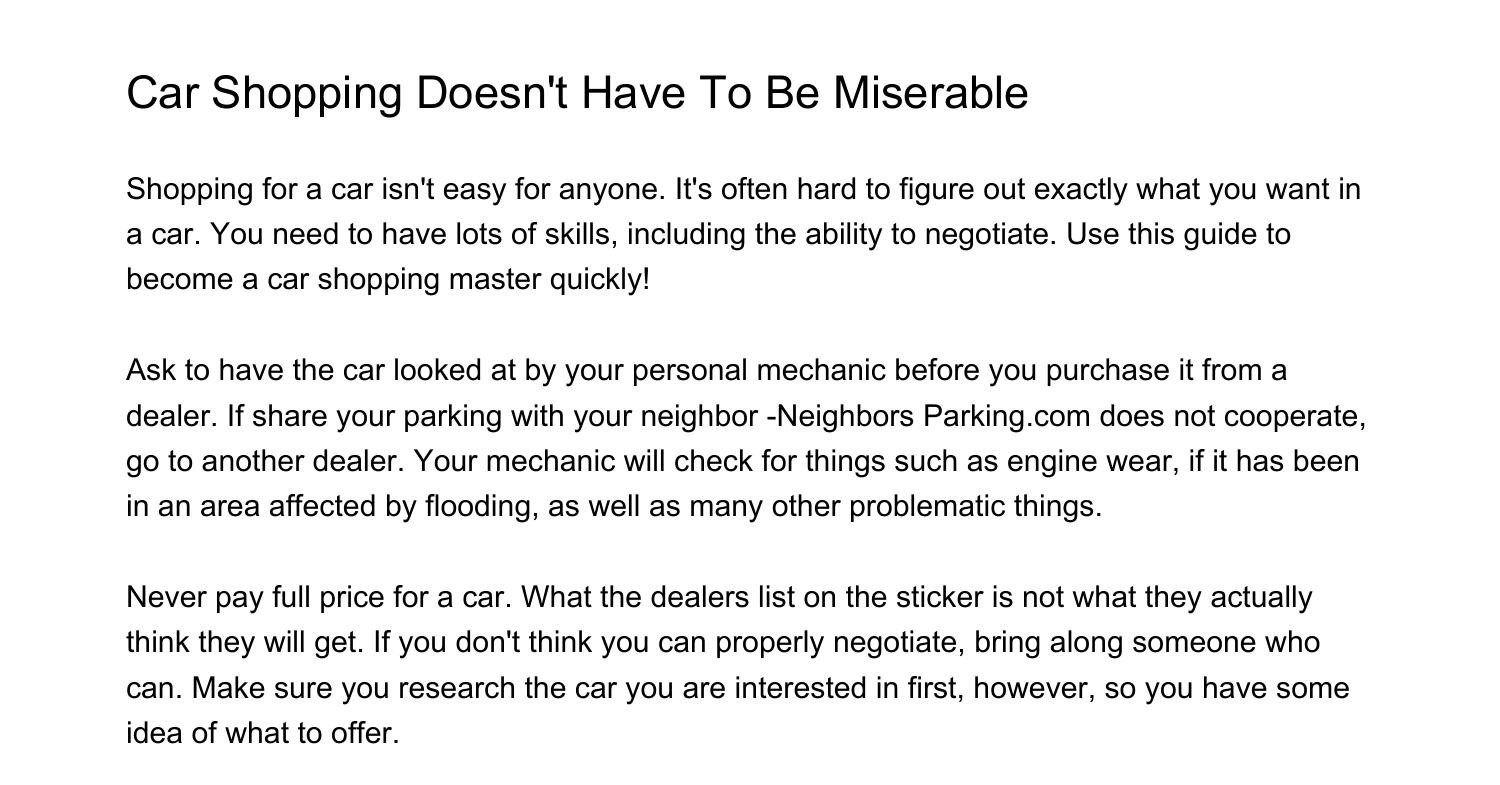 Car Shopping Doesnt Have To Be Miserablefxjop.pdf.pdf DocDroid
