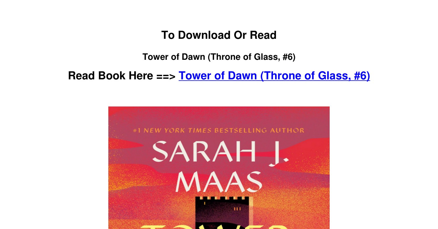 download PDF Tower of Dawn Throne of Glass 6 By Sarah J Maas.pdf | DocDroid