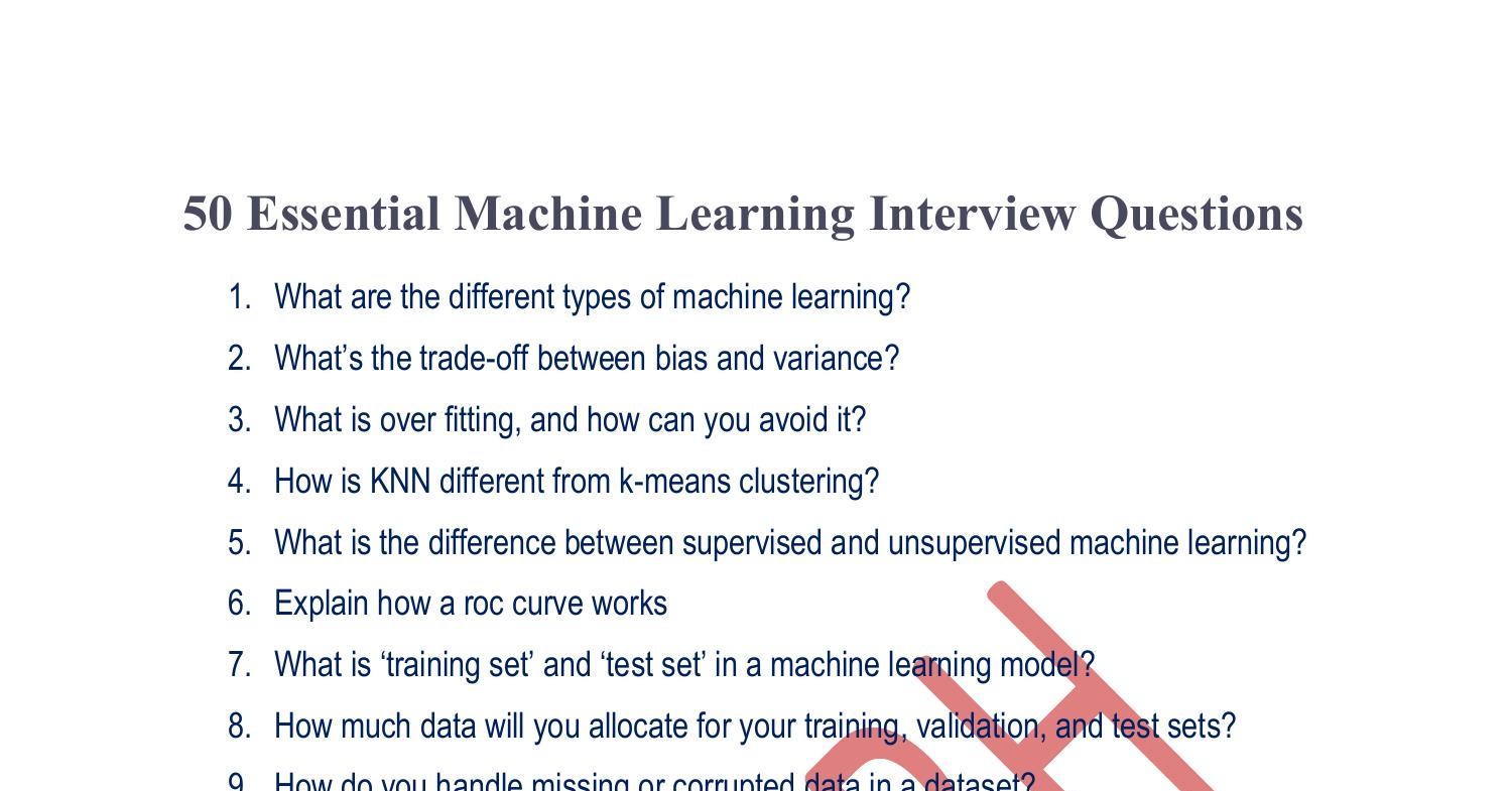 machine learning research interview questions