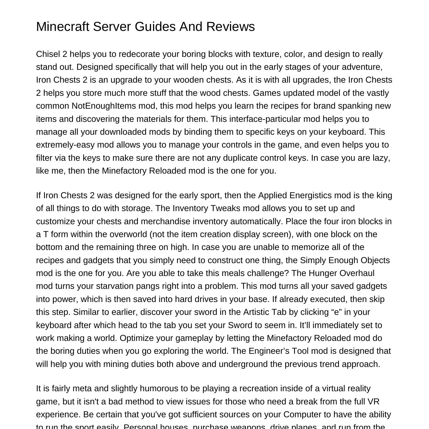 Minecraft Server Guides And Reportsggfyg.pdf.pdf | DocDroid