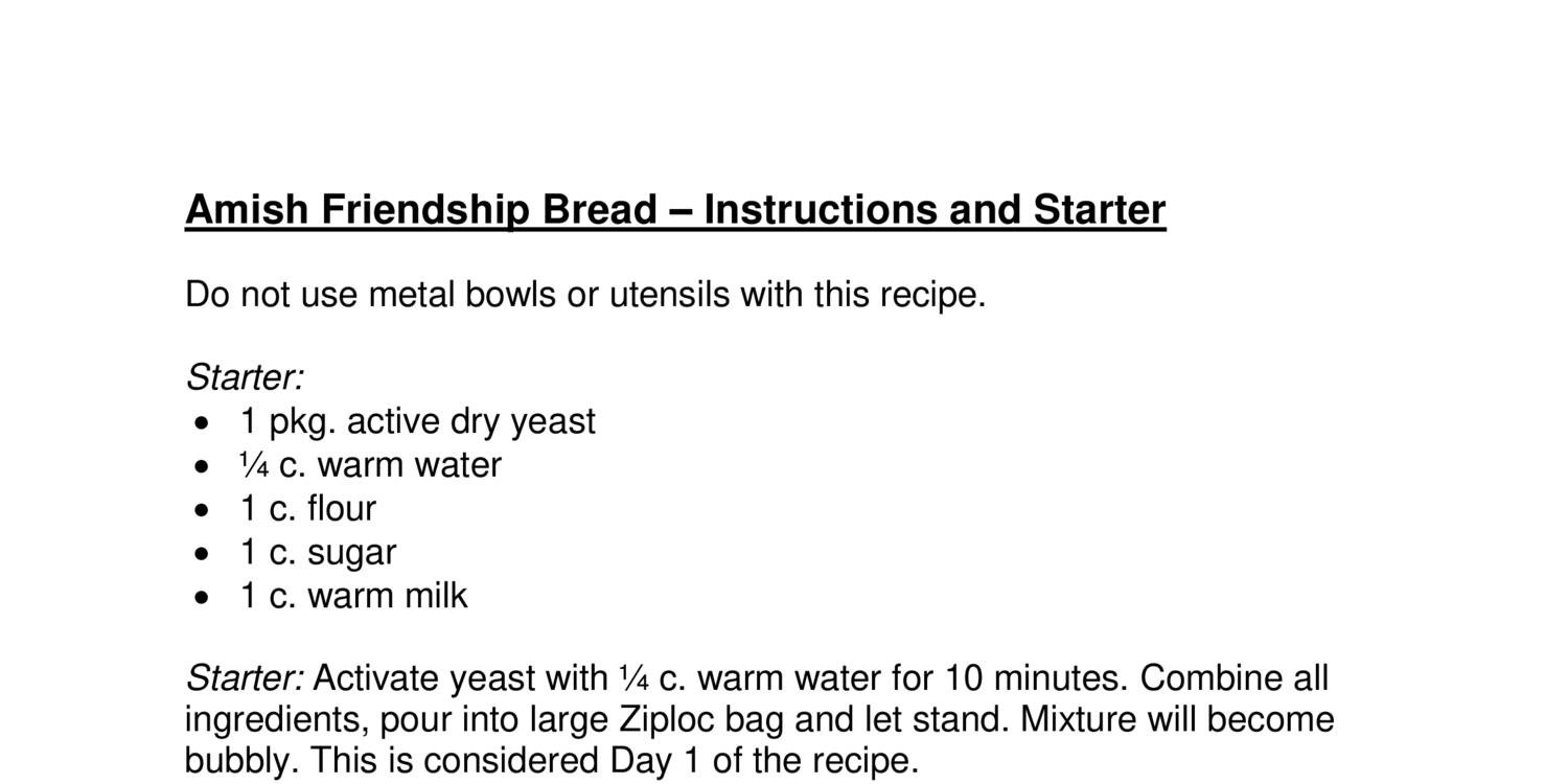 Amish Friendship Bread.docx | DocDroid