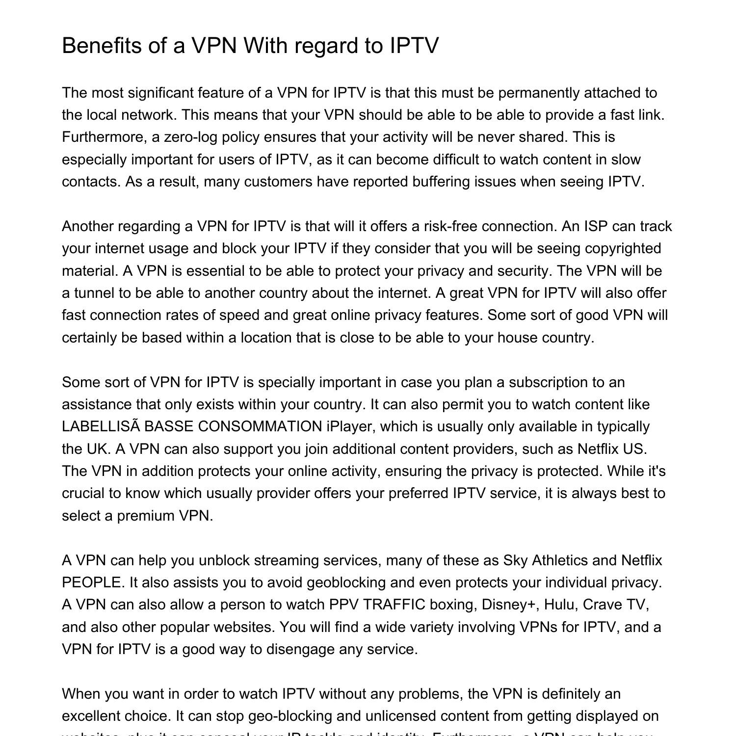 Advantages of a VPN Intended for IPTVnmhod.pdf.pdf DocDroid