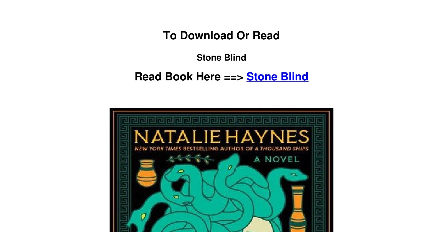 epub download Stone Blind By Natalie Haynes.pdf | DocDroid