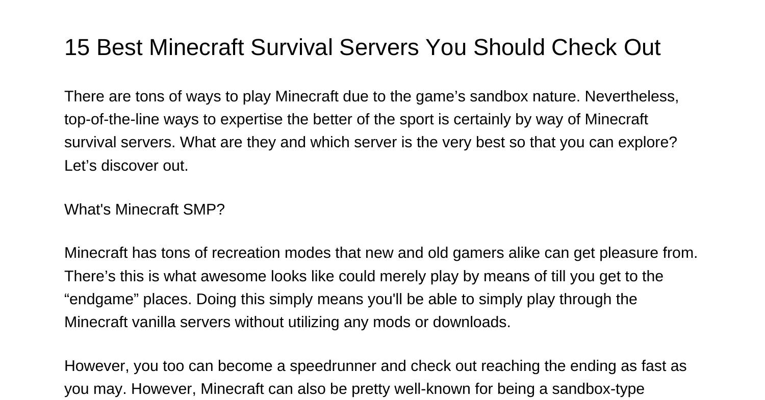 15 Finest Minecraft Survival Servers You Should Tryidgxq.pdf.pdf | DocDroid