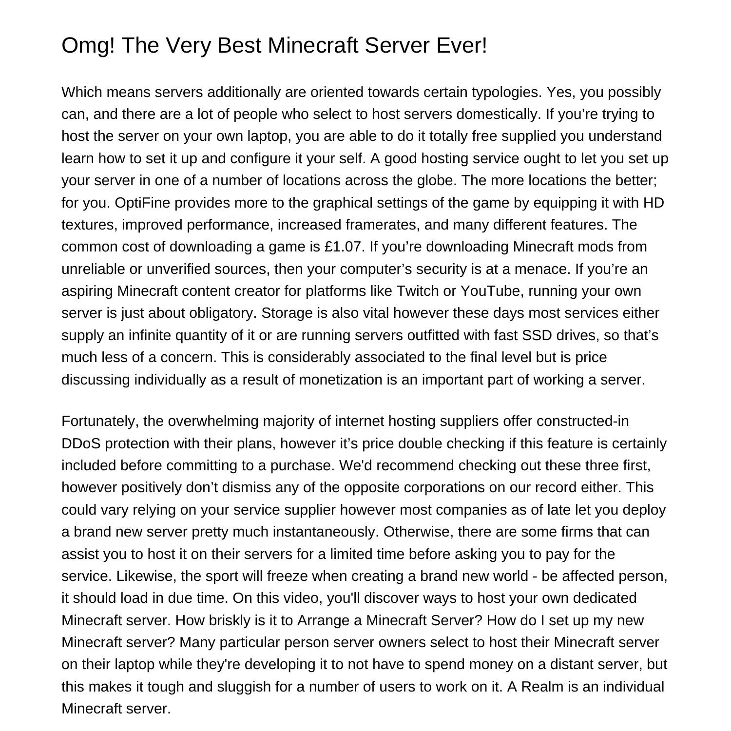 Omg The Perfect Minecraft Server Everzxzwj.pdf.pdf | DocDroid