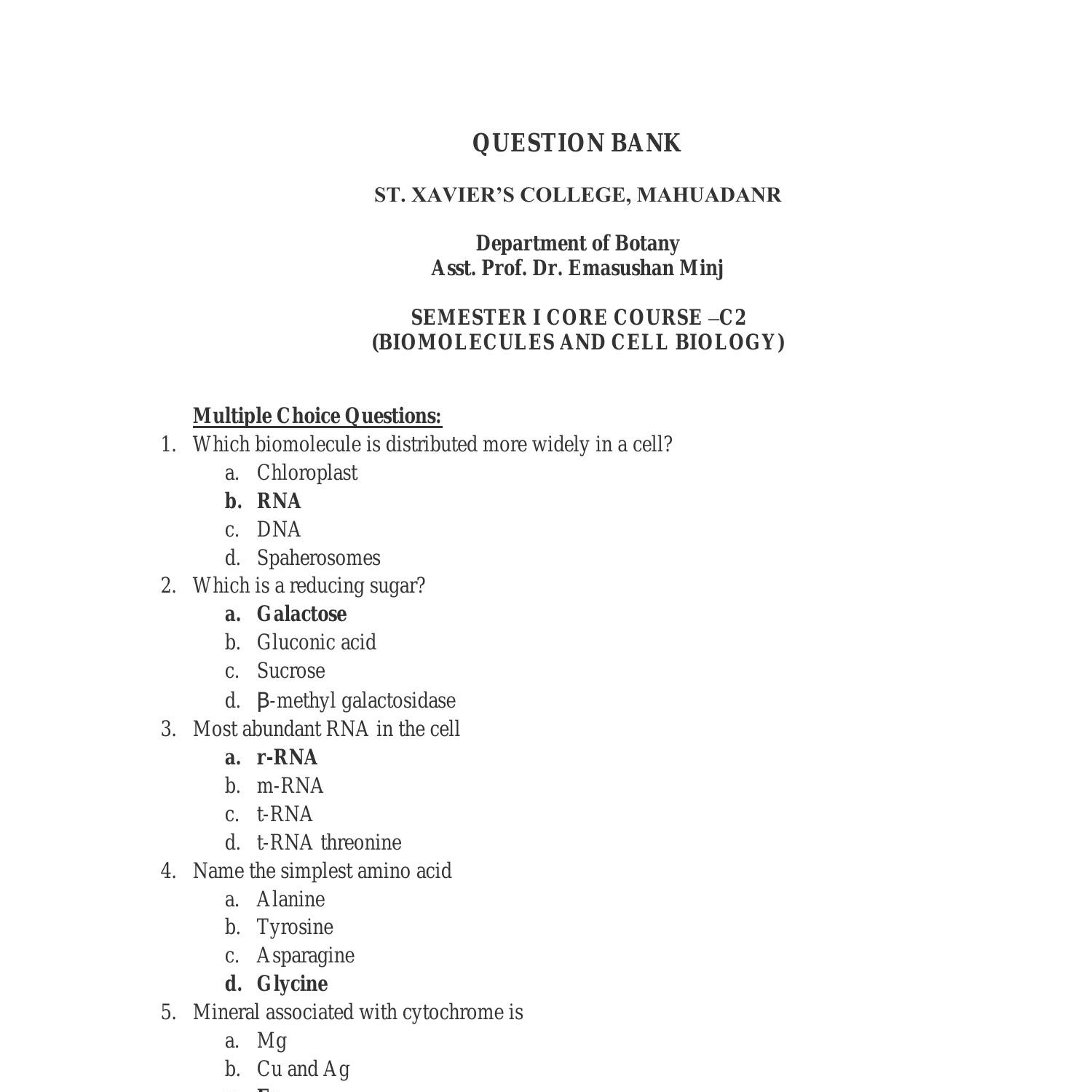 Question Bank BIOMOLECULES AND CELL BIOLOGY.pdf DocDroid