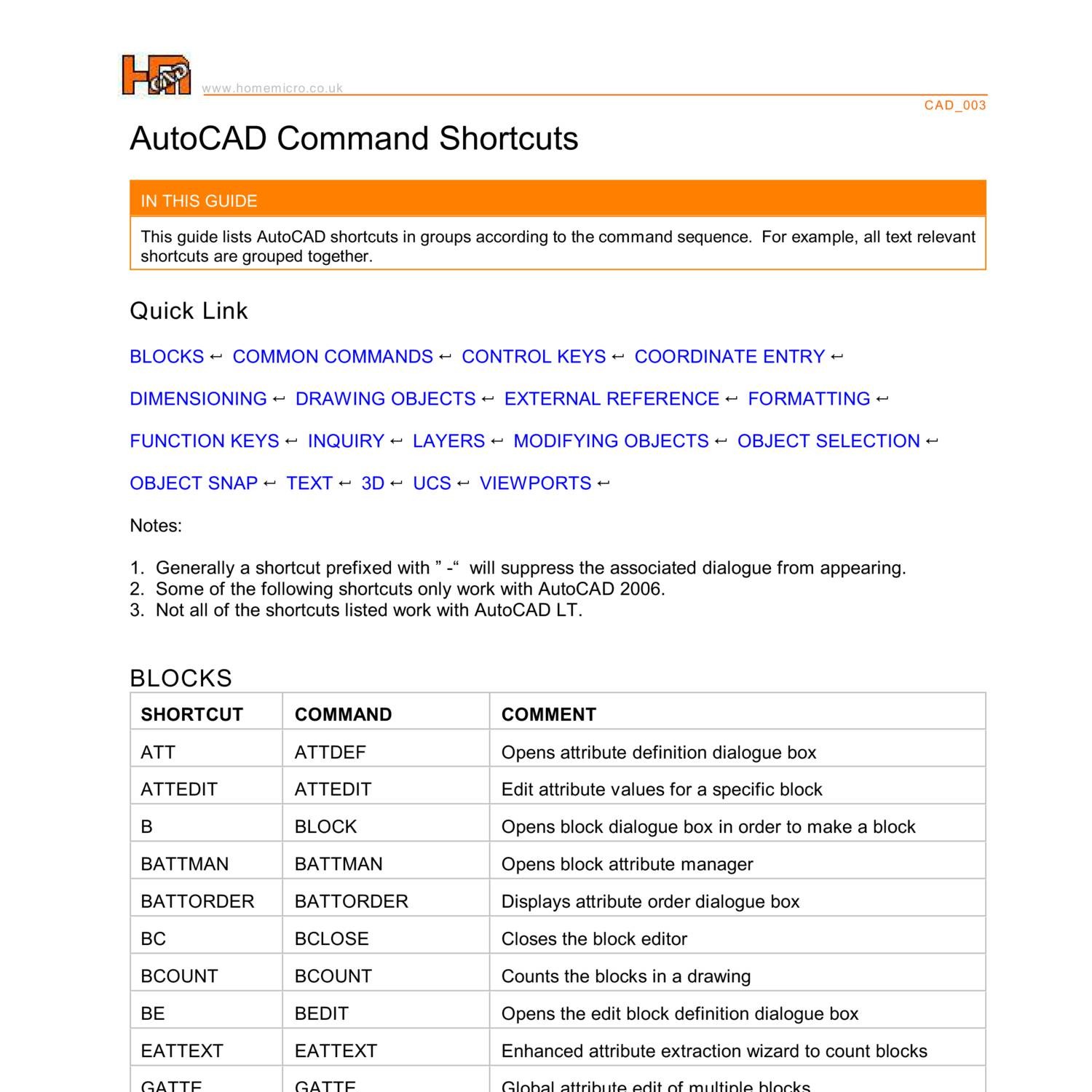 all autocad commands with explanation pdf