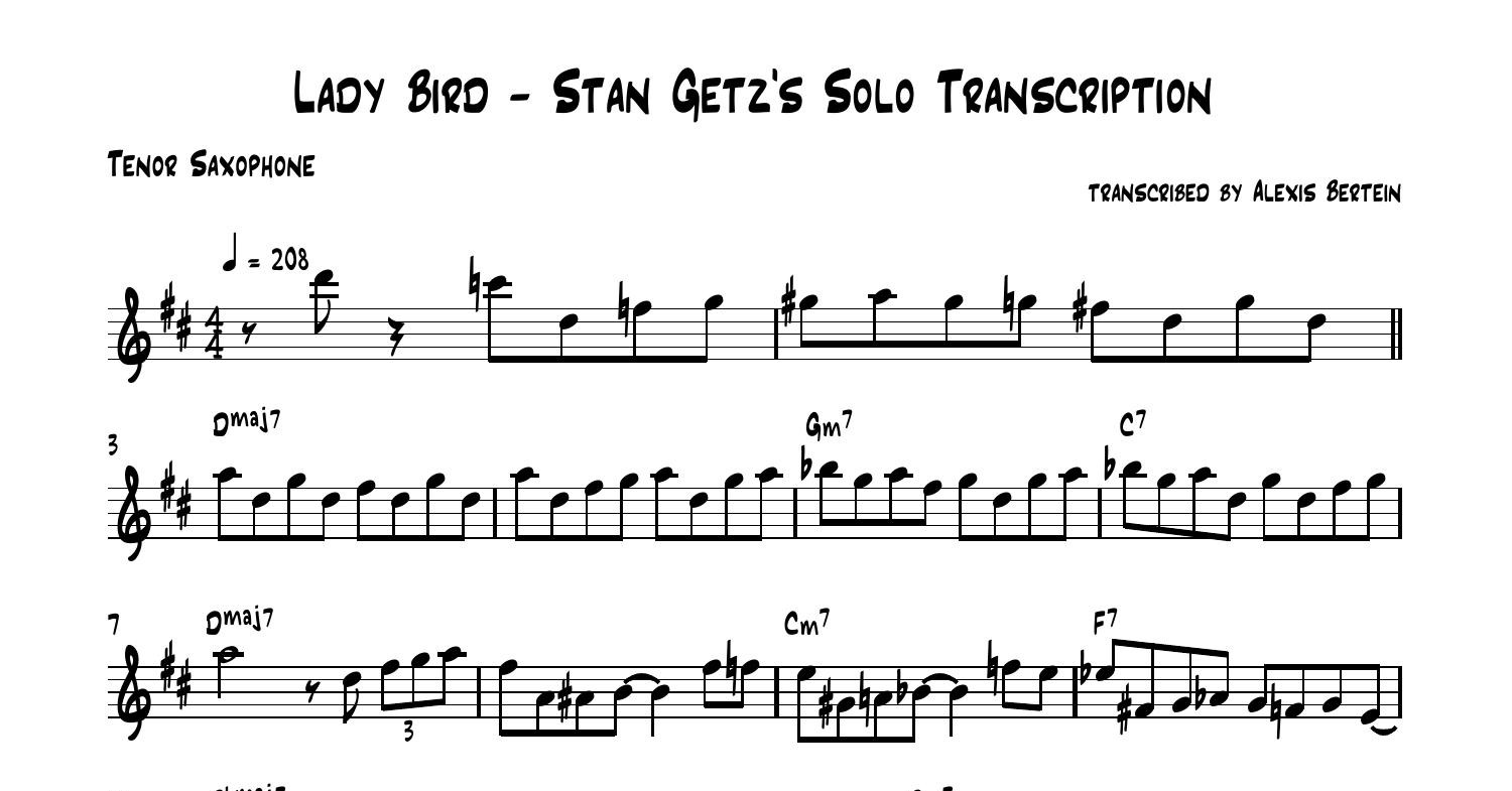 Lady Bird - Stan Getz's solo transcription.pdf | DocDroid