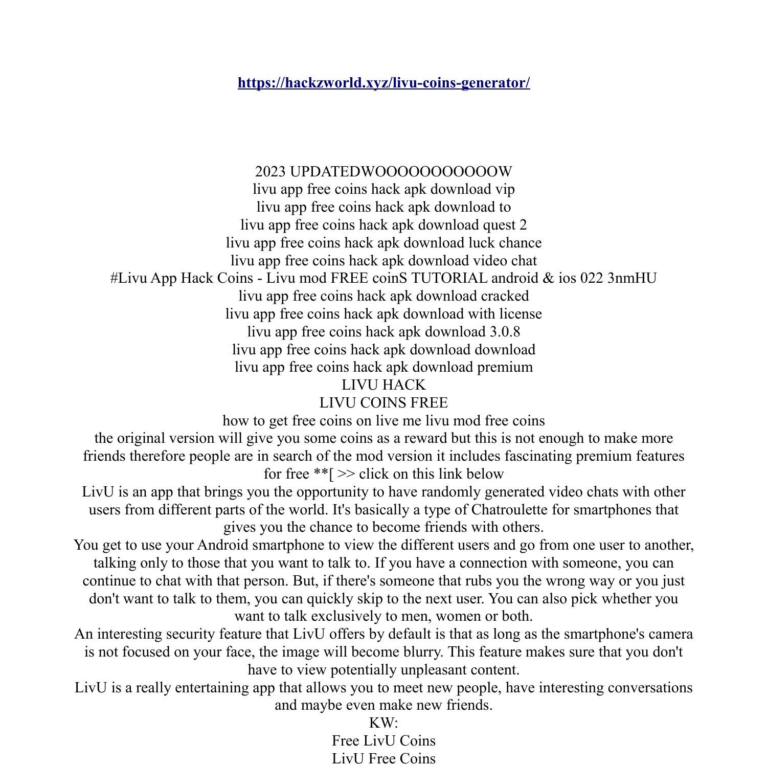 FREE LIVU COINS 2023 GEN MOD pdf DocDroid