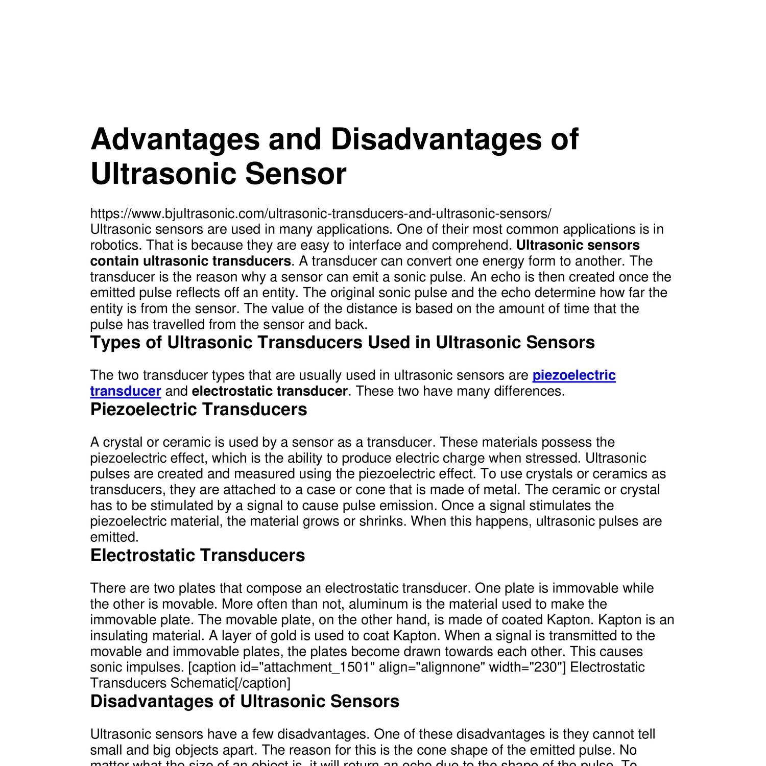 Advantages and Disadvantages of Ultrasonic Sensor.pdf DocDroid