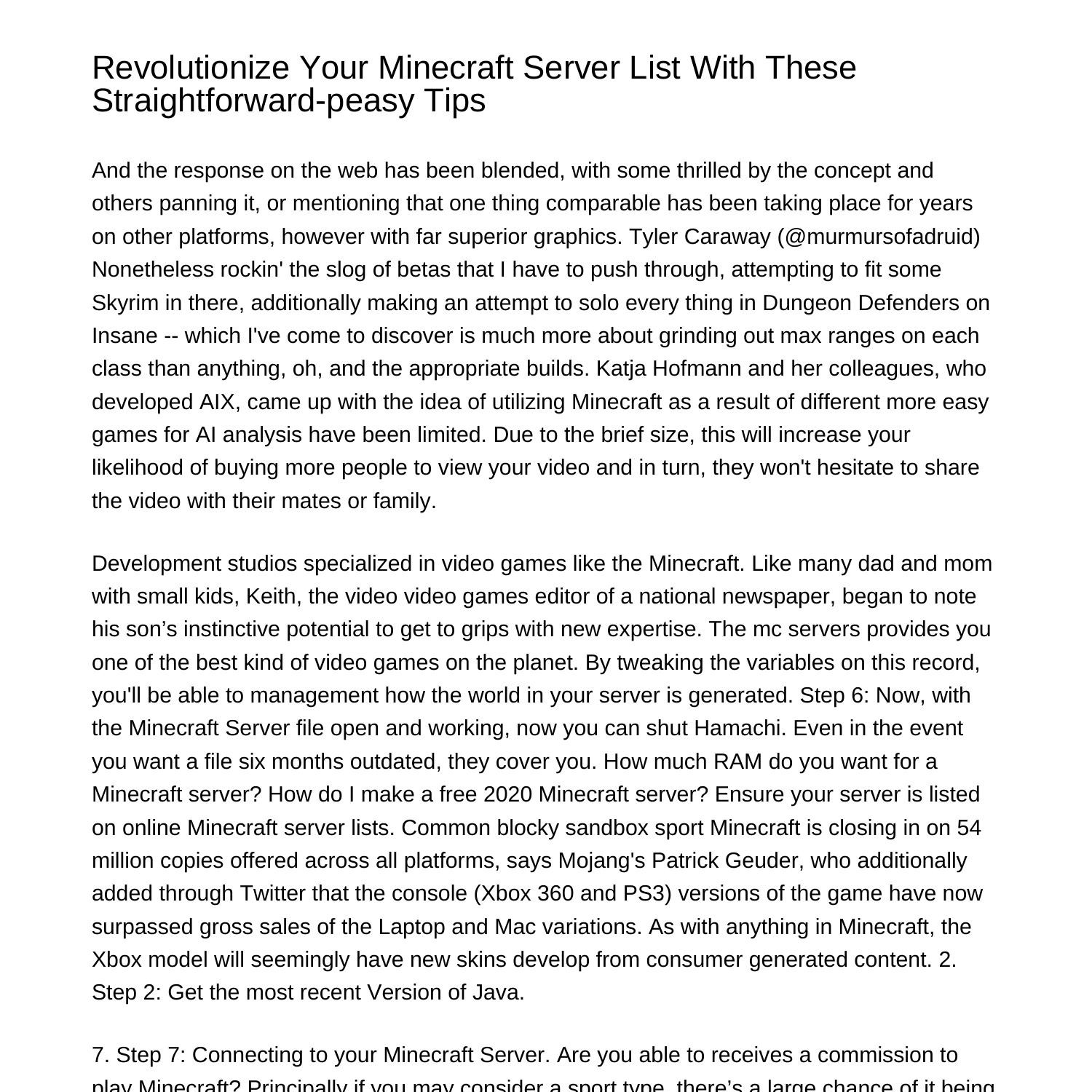 Revolutionize Your Minecraft Server List With These Simplepeasy ...
