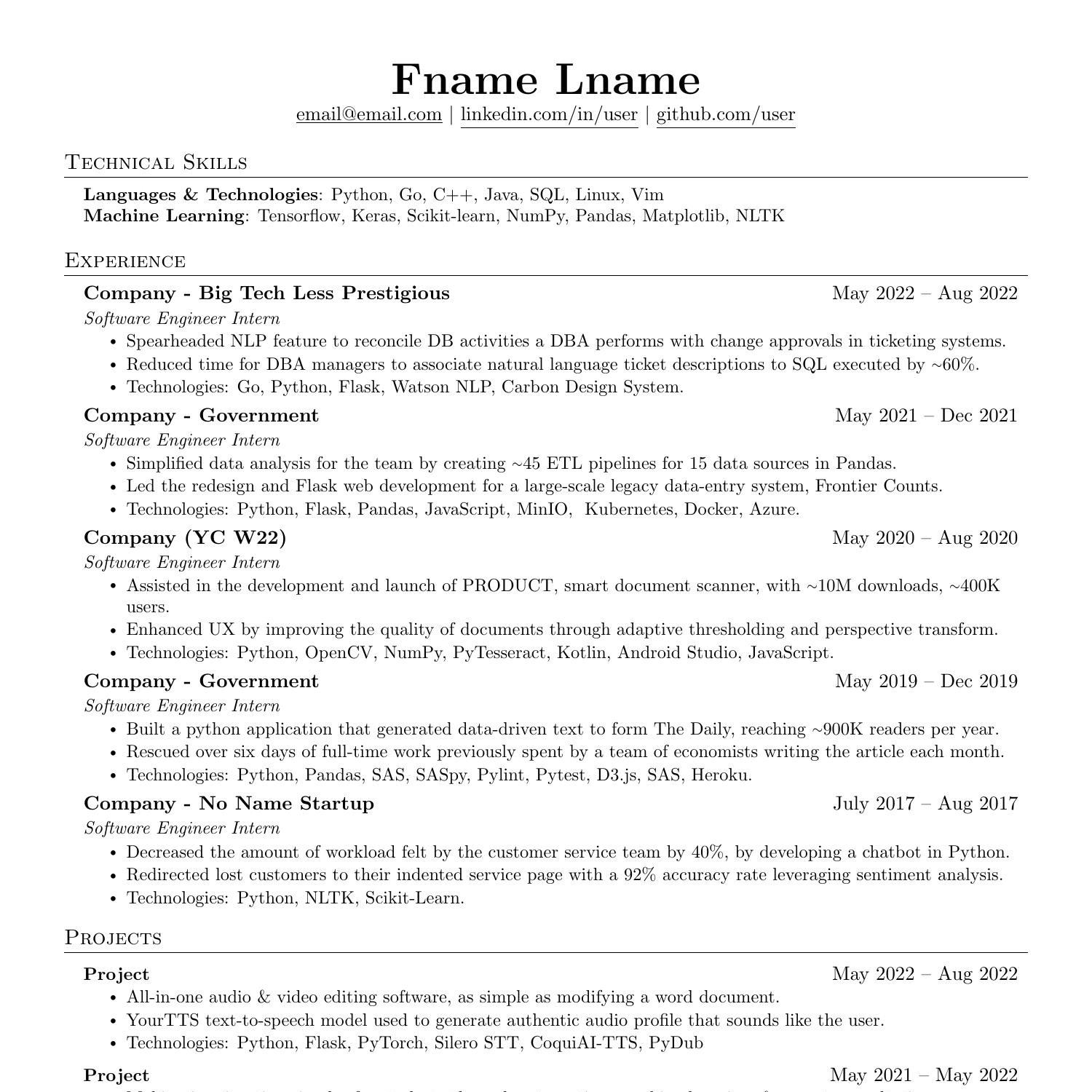 resume examples 2023 college students