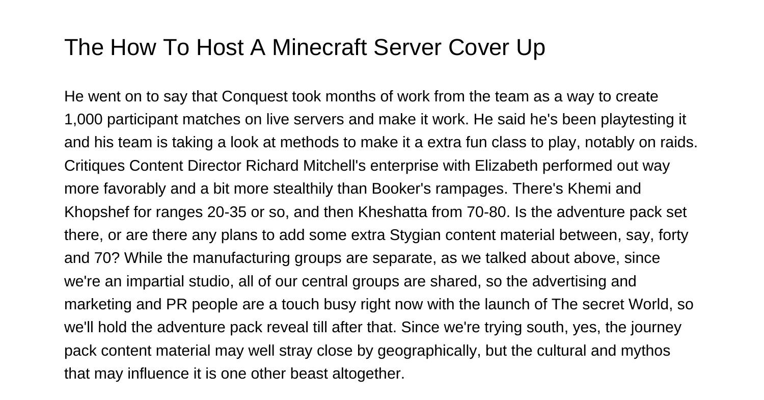 The How To Host A Minecraft Server Cover Upicjwo.pdf.pdf | DocDroid