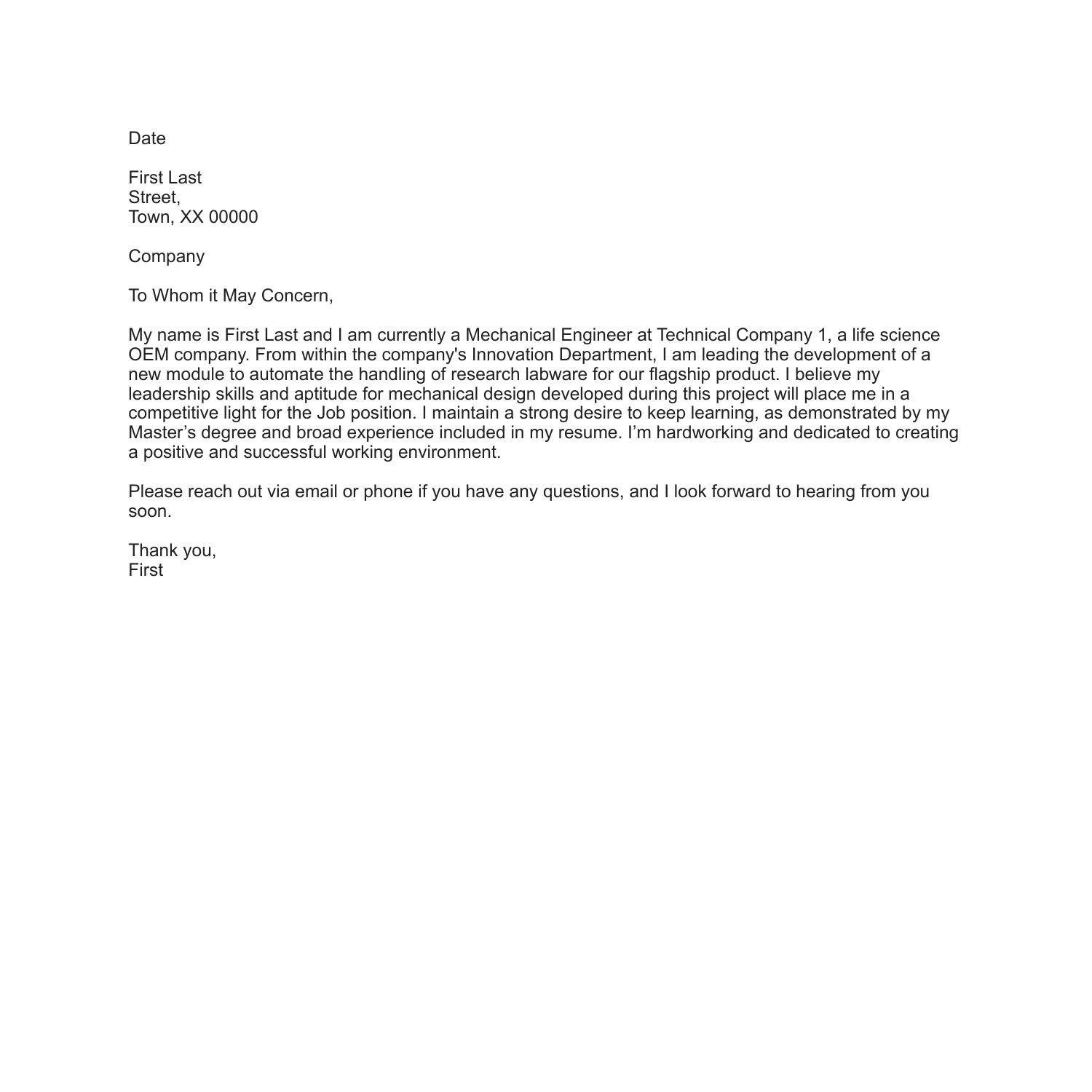 cover letter template fill in the blank