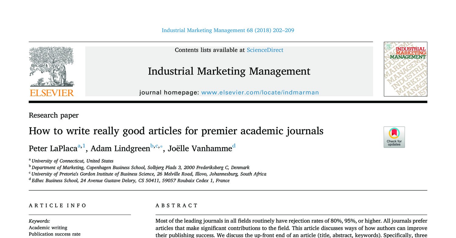 How to write really good articles for premier academic journals.pdf