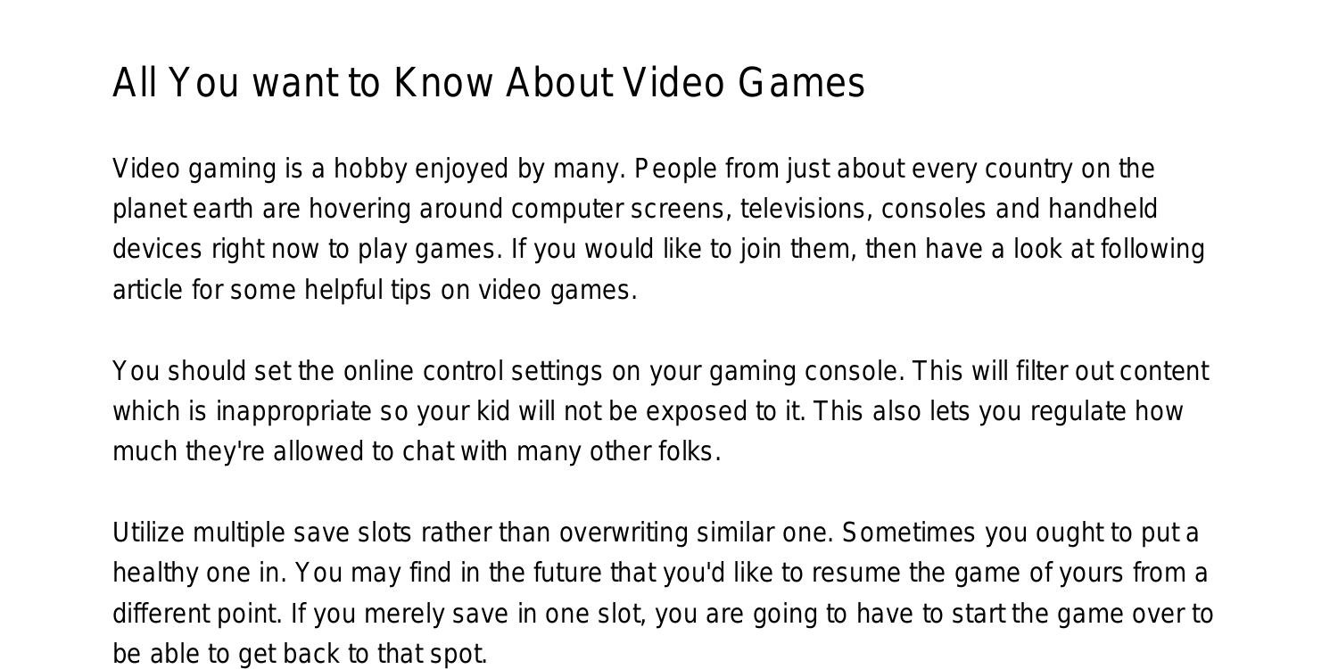 All the things You would like to Know About Video Gameskjftb.pdf.pdf